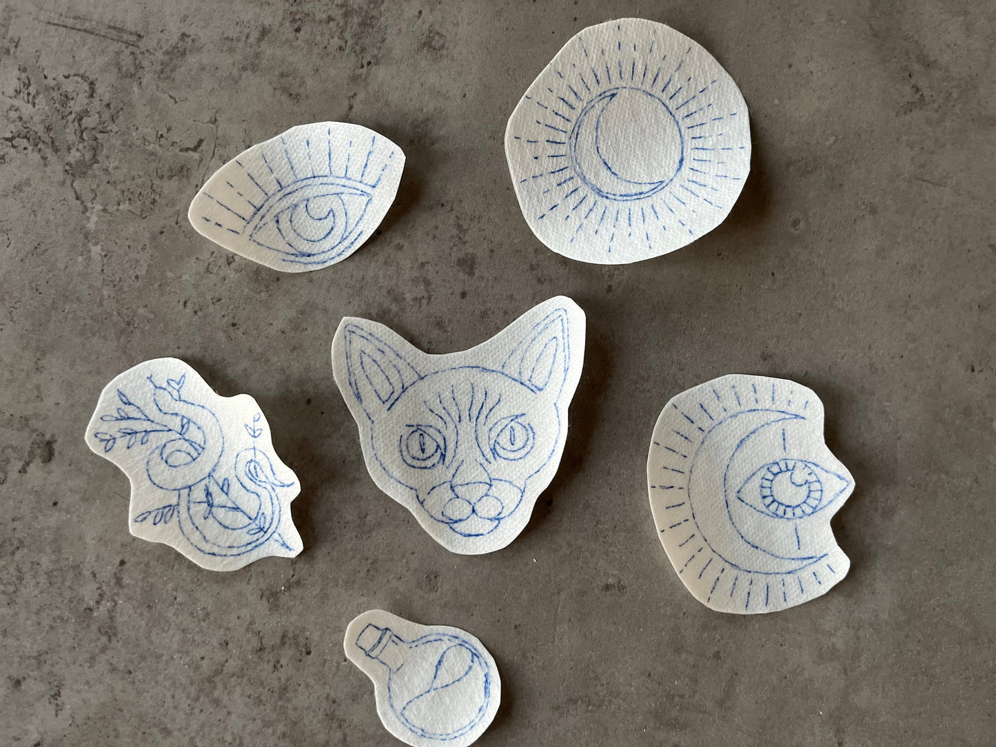 Water soluble stickers | Stick and stitch stickers | Hand embroidery stickers | Embroidery stickers