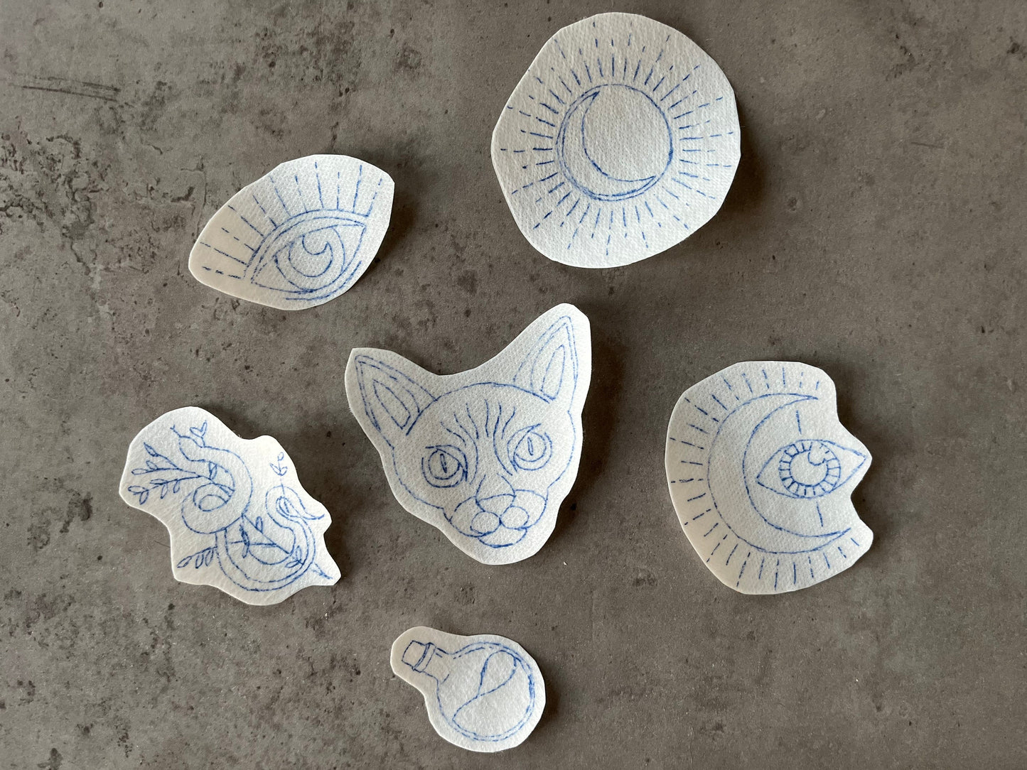 Water soluble stickers | Stick and stitch stickers | Hand embroidery stickers | Embroidery stickers