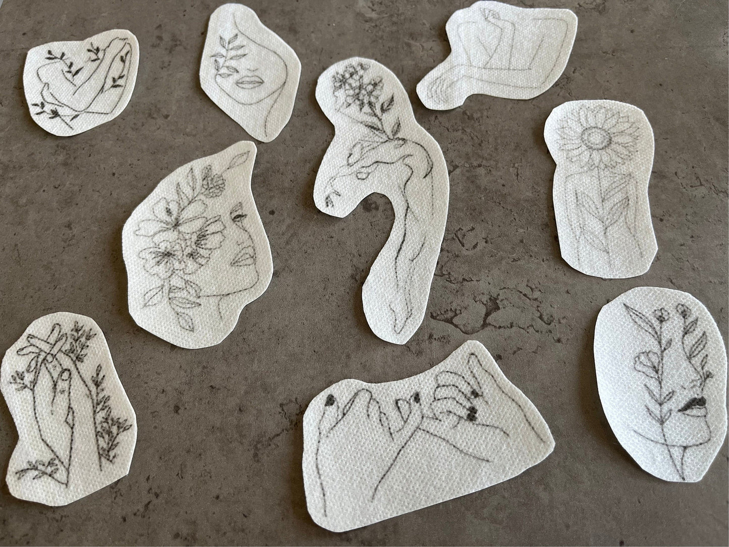 Female figures Stick and Stitch stickers | Embroidery stickers |Hand embroidery stickers | Water soluble stickers| Solvy stickers