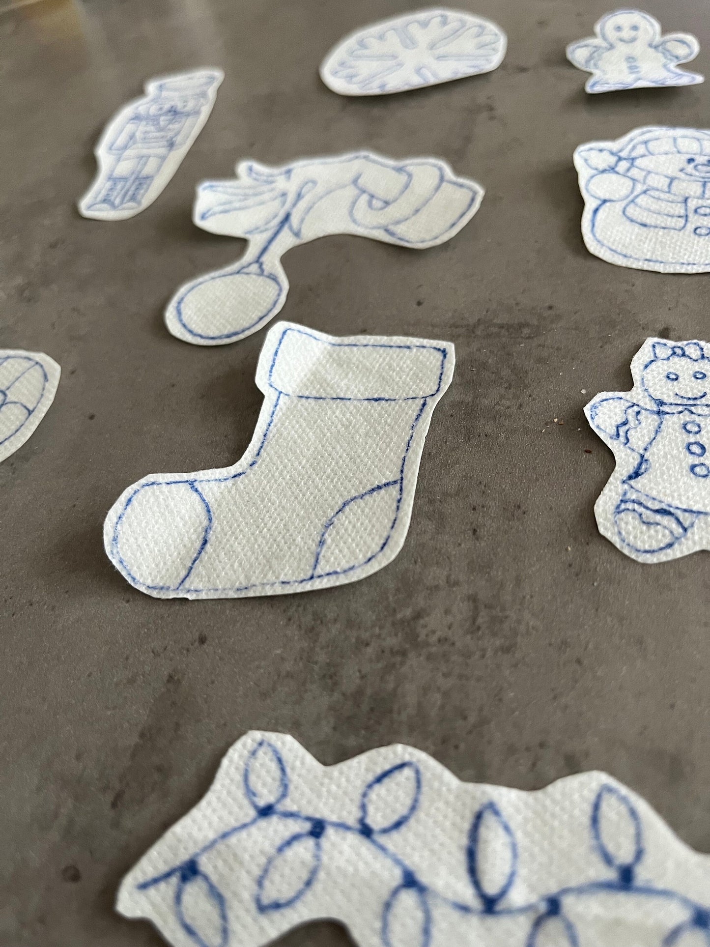 Christmas Embroidery stickers | Holiday embroidery stickers| Stick and stitch embroidery | Water-soluble stickers