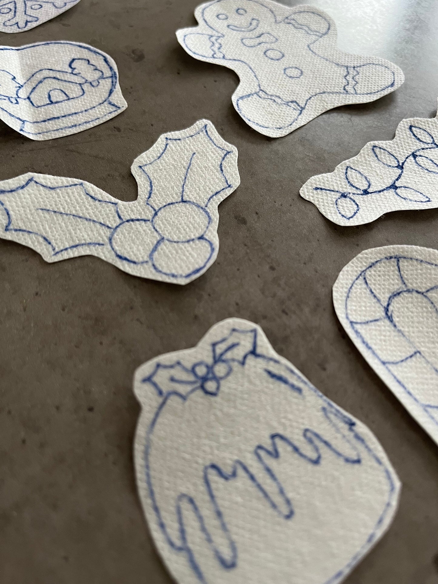 Christmas Embroidery stickers | Holiday embroidery stickers| Stick and stitch embroidery | Water-soluble stickers