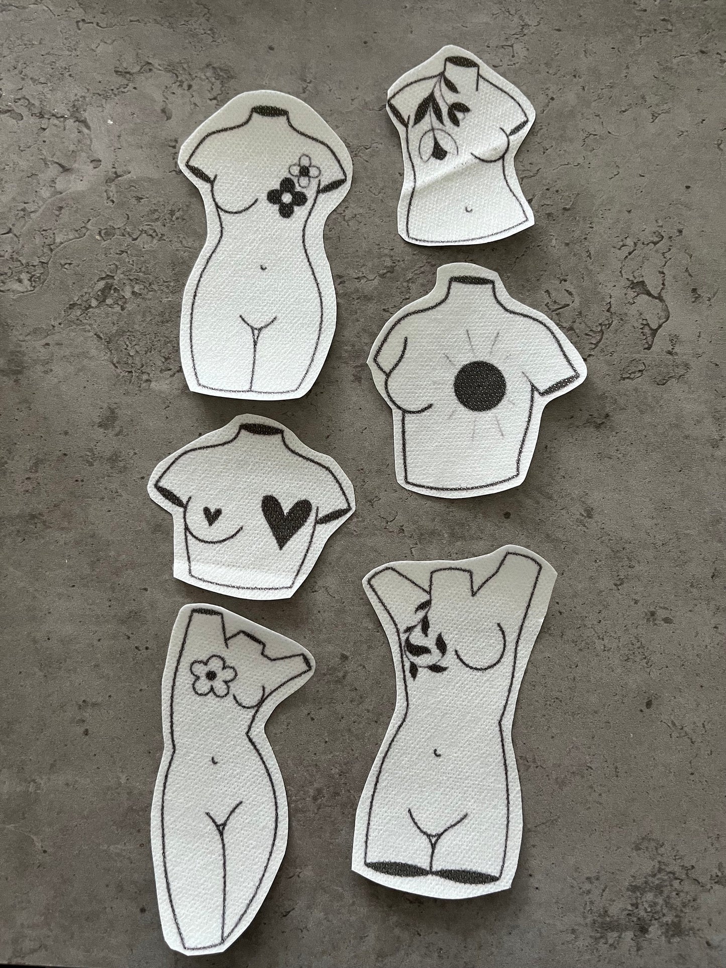 Female sculptures Stick and Stitch stickers | Embroidery stickers |Hand embroidery stickers | Water soluble stickers| Solvy stickers