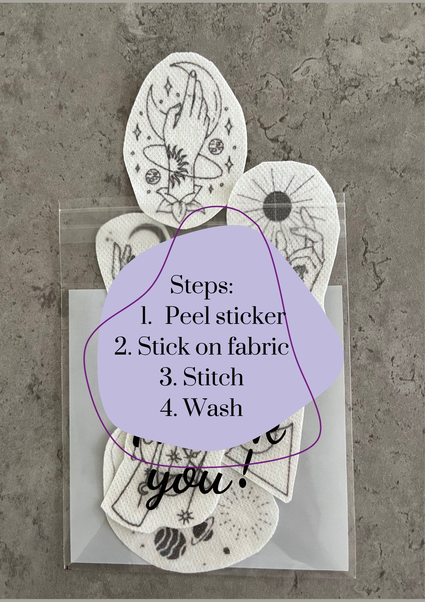 Hands and planets Embroidery stickers | Embroidery stickers| Stick and stitch embroidery | Water-soluble stickers
