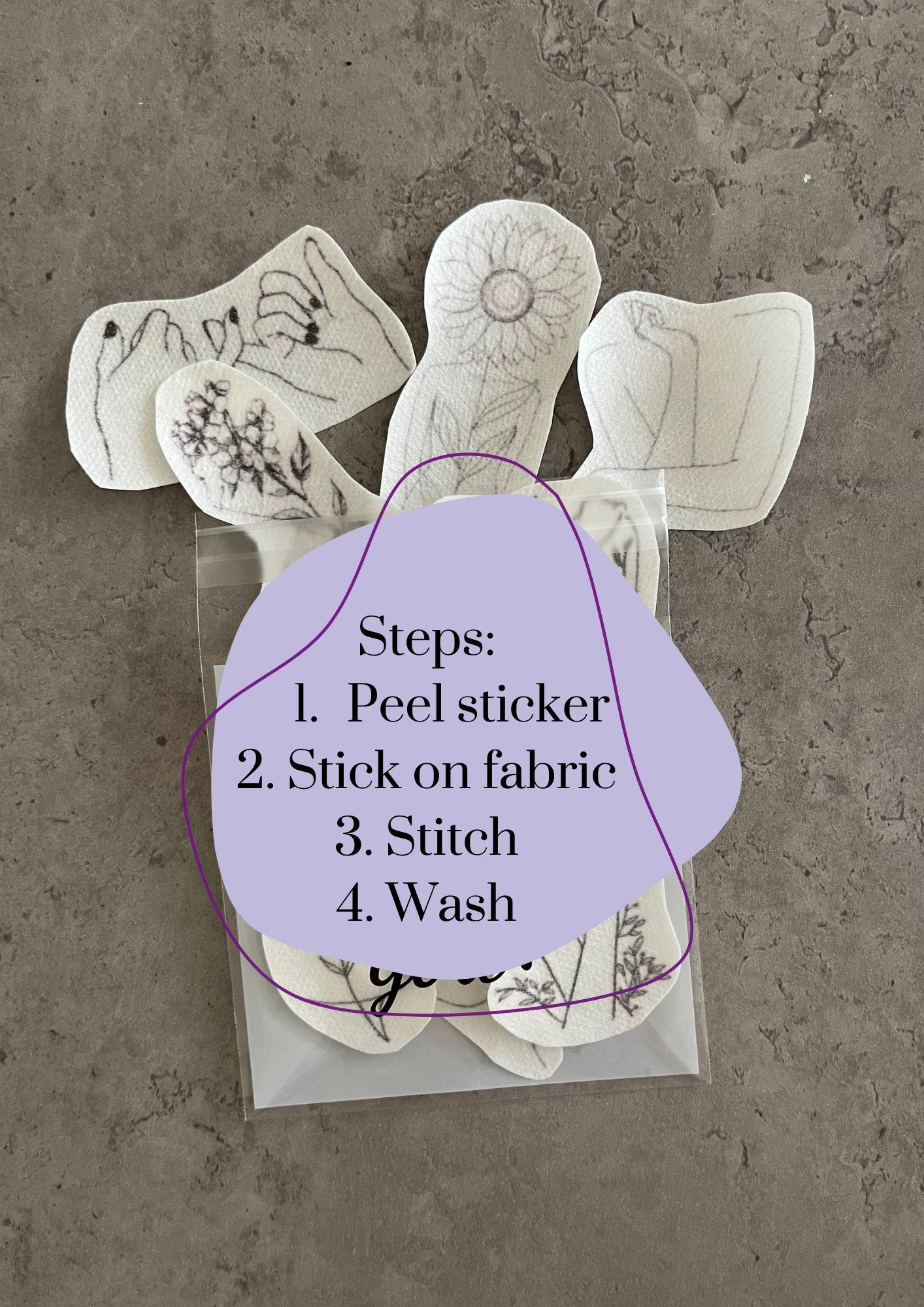 Female figures Stick and Stitch stickers | Embroidery stickers |Hand embroidery stickers | Water soluble stickers| Solvy stickers