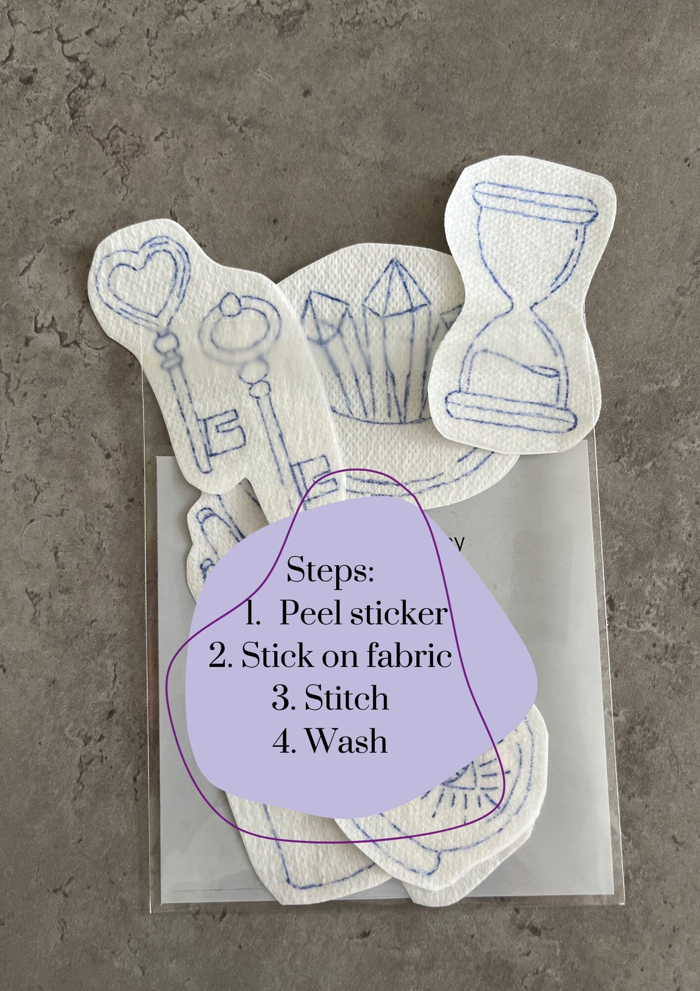 Water soluble stickers | Embroidery stickers | Hand embroidery stickers | Stick and stitch stickers