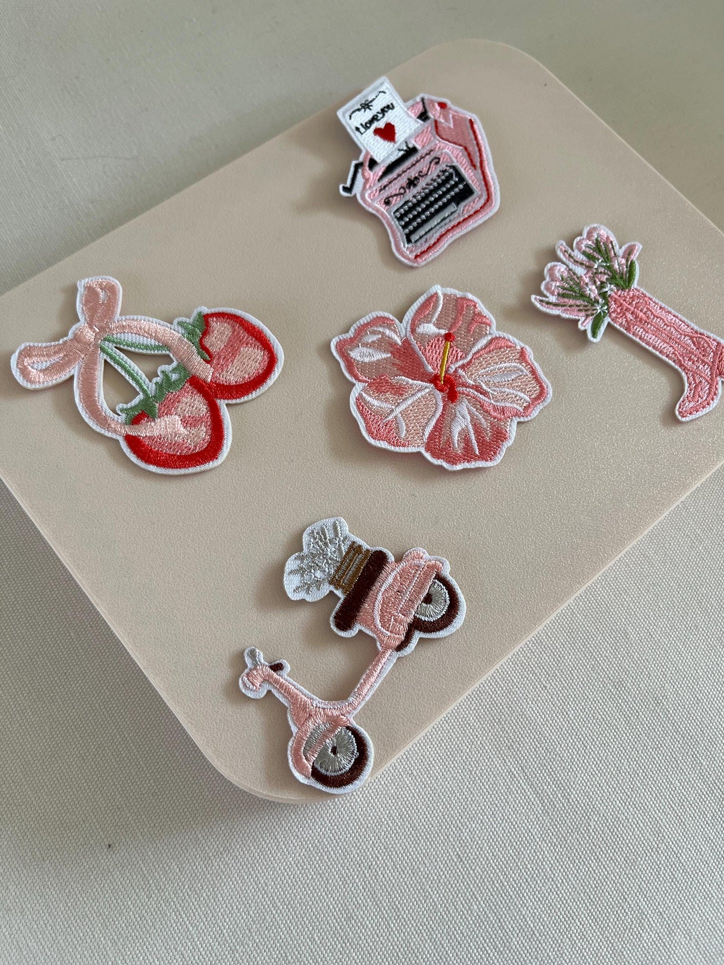 Embroidered heat patch| Heat patch | Iron on patch| Cherry heat patch| Boot Heat patch |Typewriter heat patch| Flower heat patch|Vespa patch