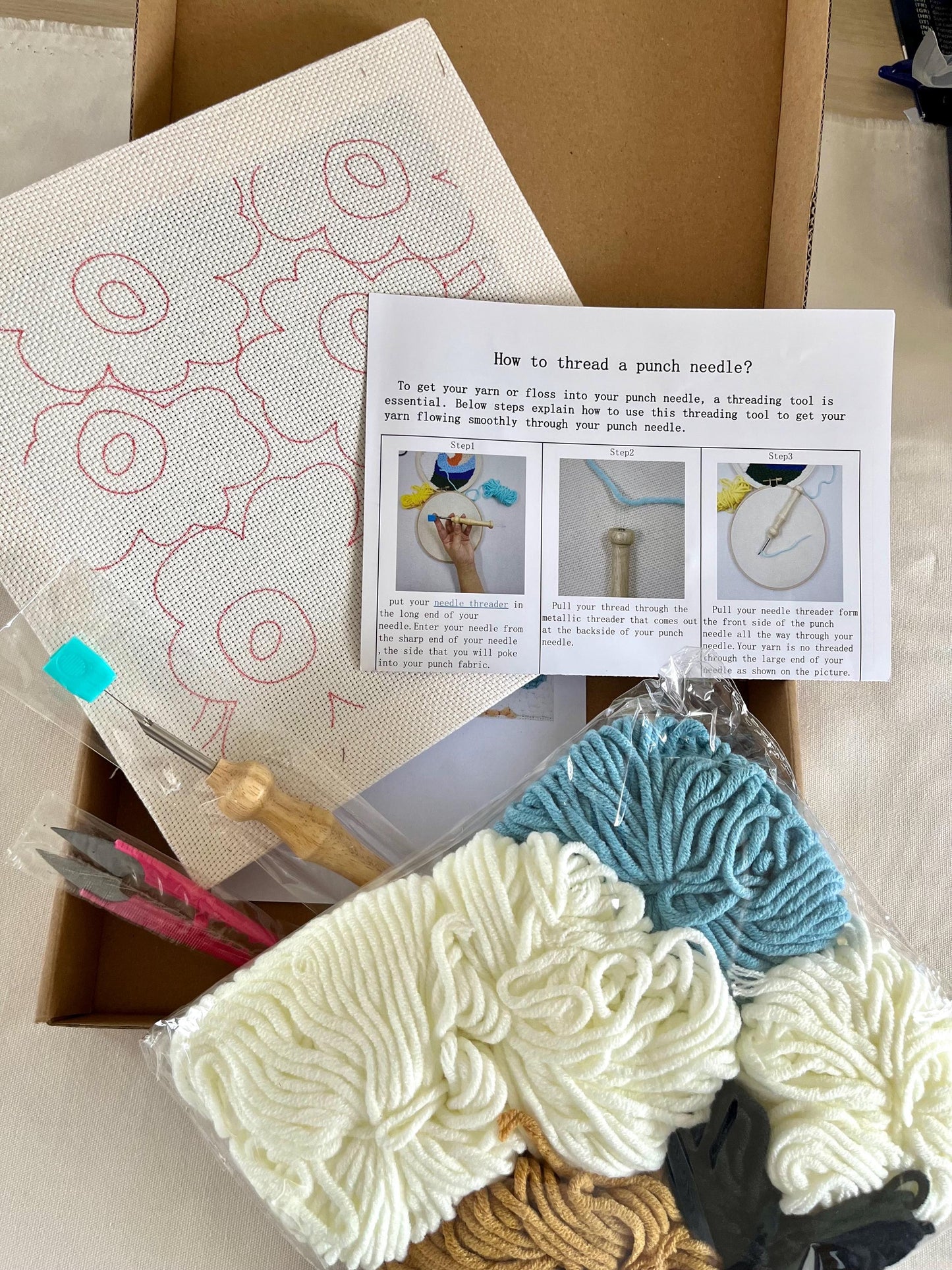 Canvas Punch Neele Kit| Punch Needle Kit| DIY kit | Punch Needle Tool | Craft Kit