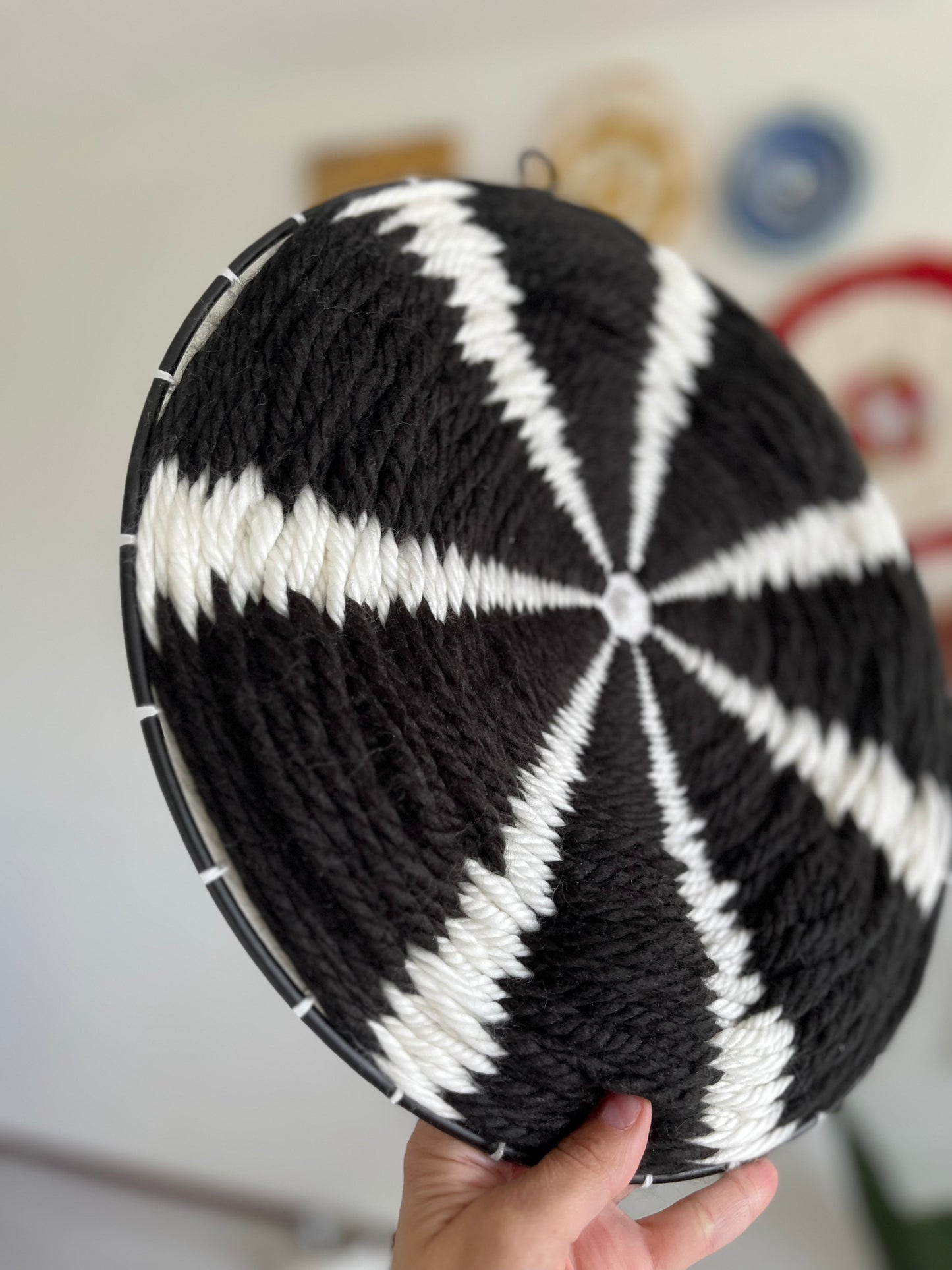 Black and white circular weaving