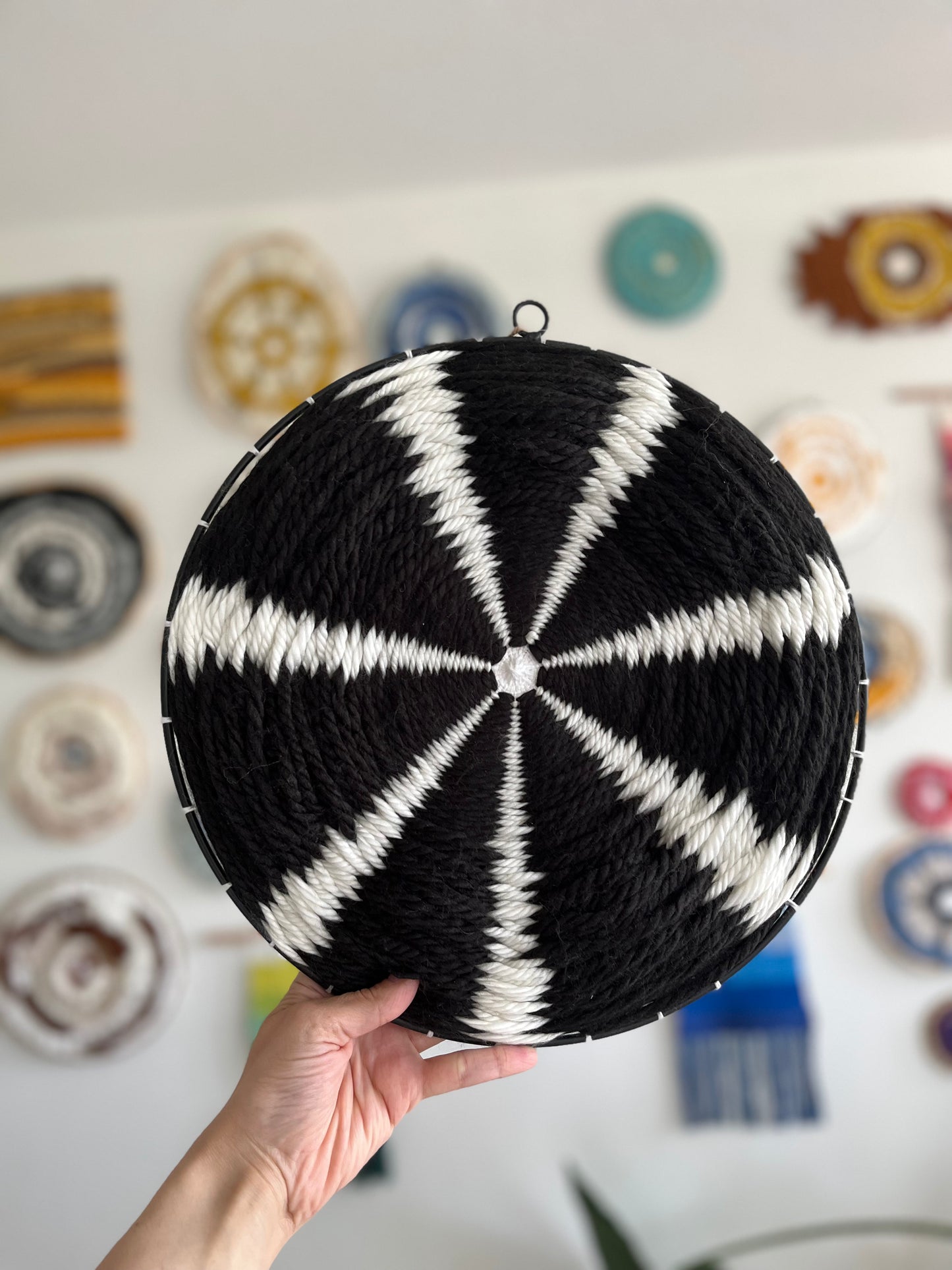 Black and white circular weaving