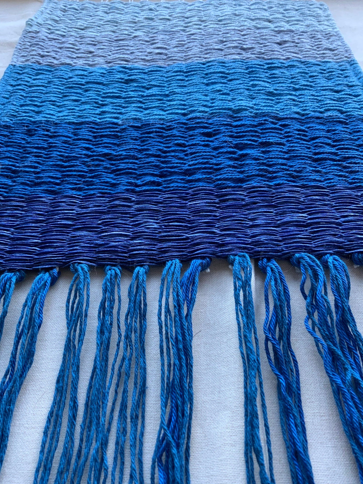 Blue weaving tapestry - Indie's Little Crafts