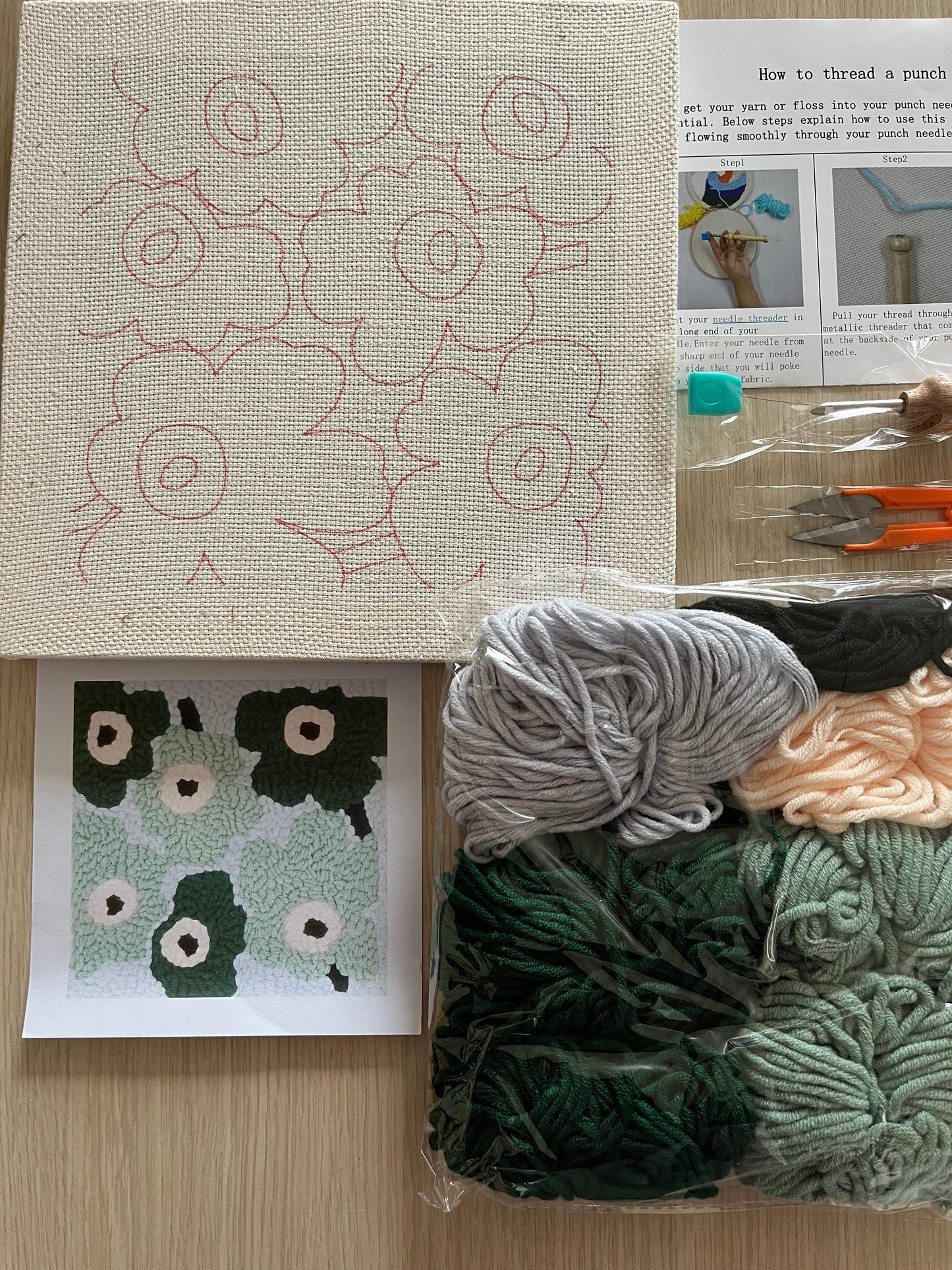 Canvas Punch Needle Kit| Punch Needle Kit| DIY kit | Punch Needle Tool | Craft Kit