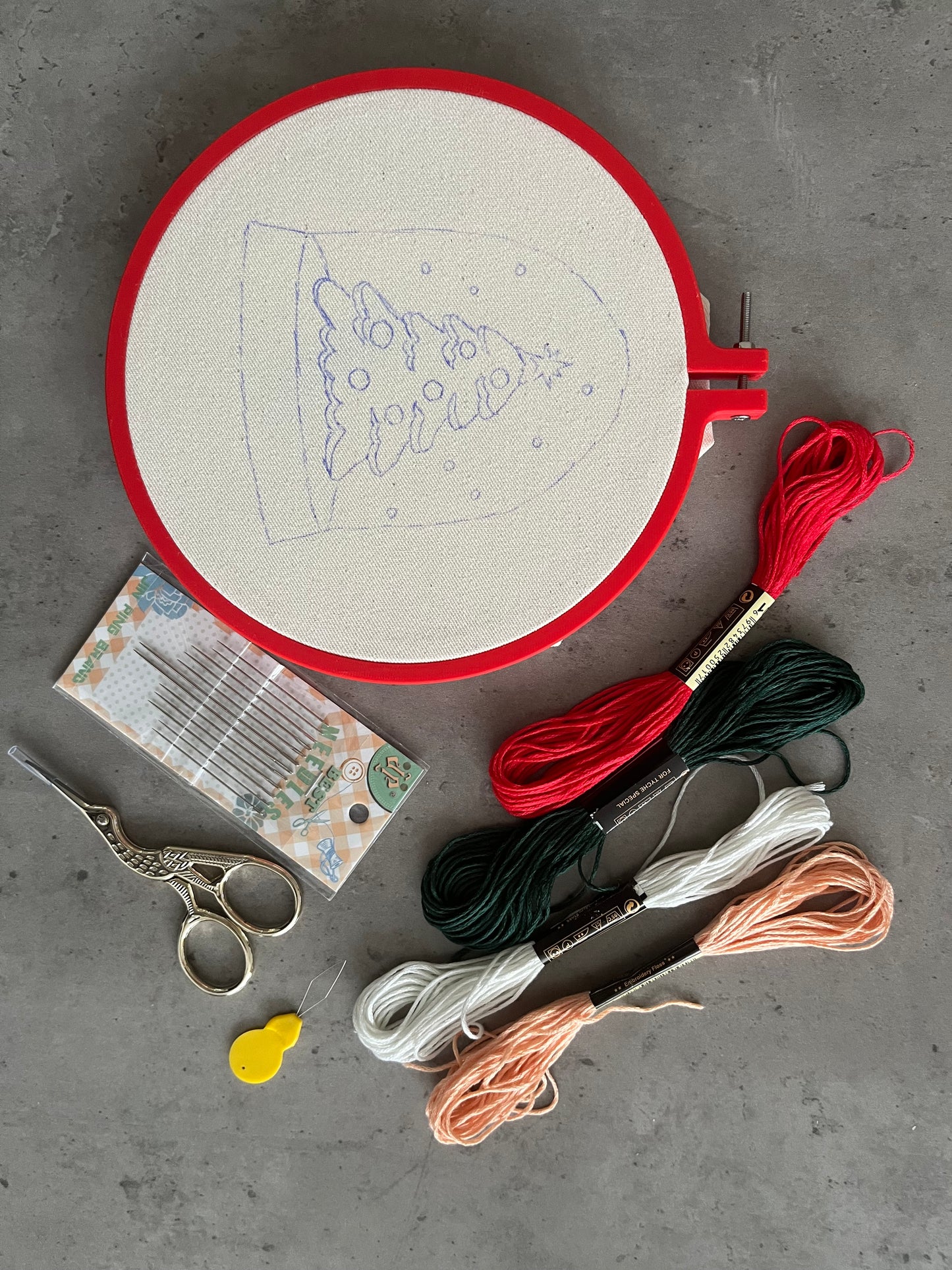 Christmas tree embroidery kit