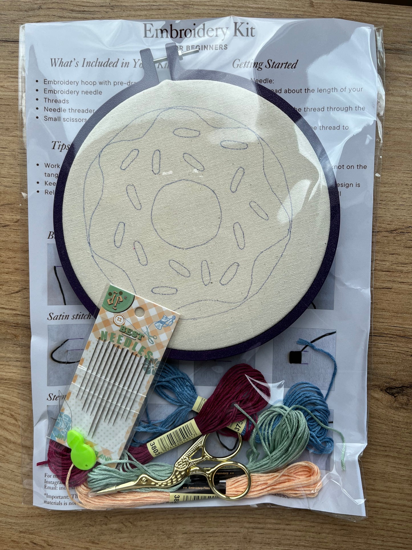 Embroidery Kit| Hand embroidery Kit| DIY craft kit| Beginner embroidery kit