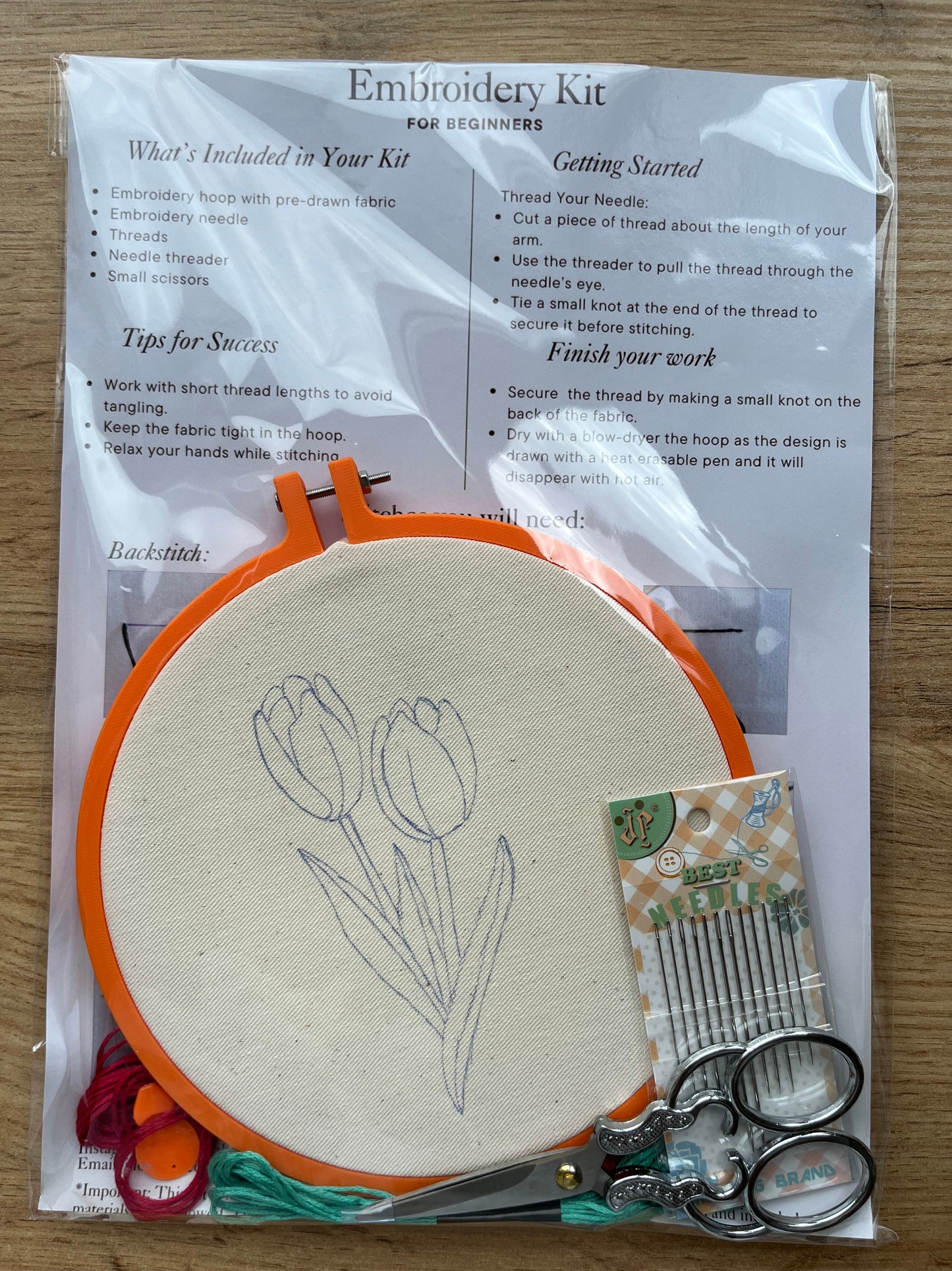 Embroidery Kit| Hand embroidery Kit| DIY craft kit| Beginner embroidery kit