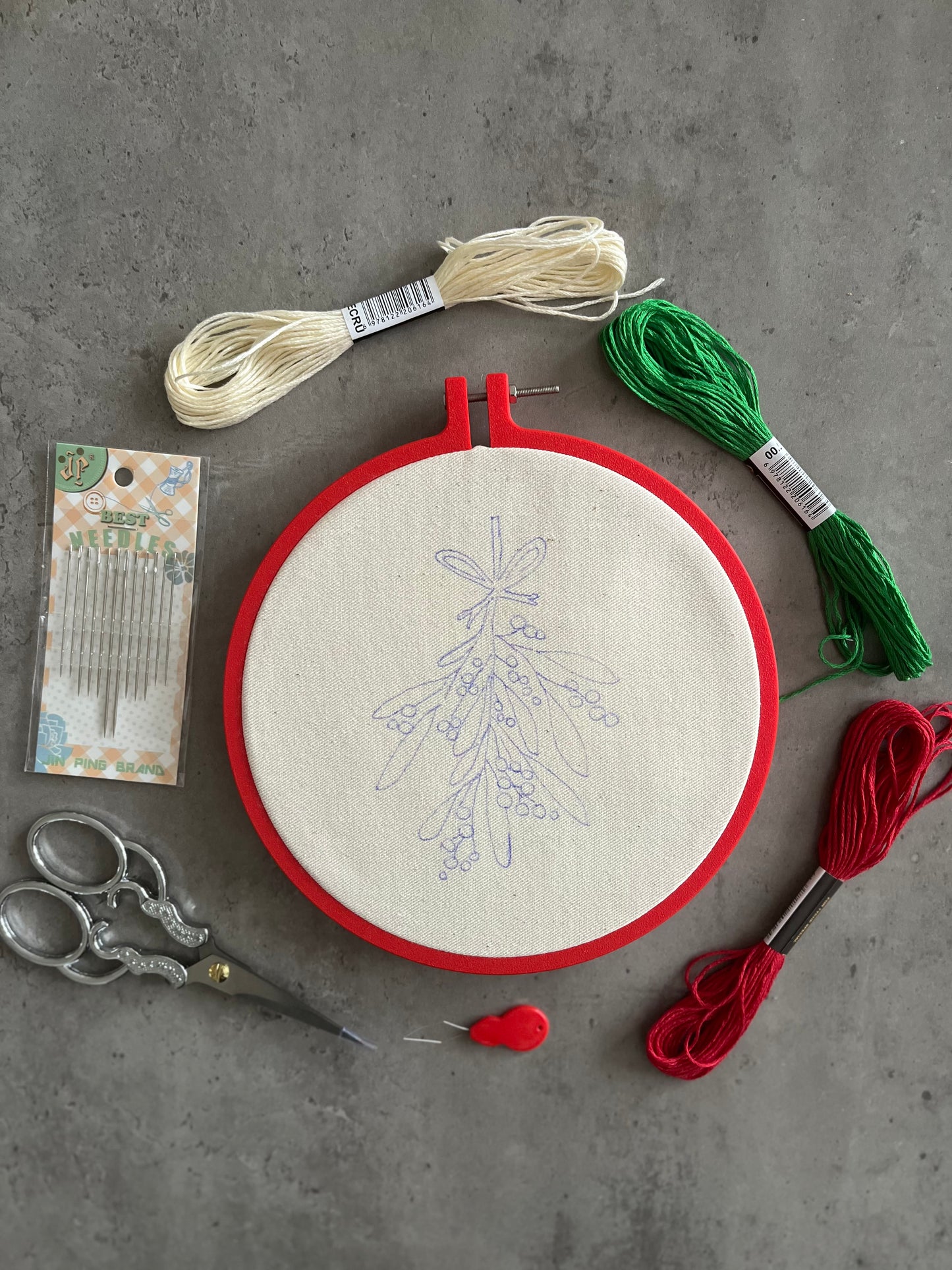Mistletoe embroidery kit