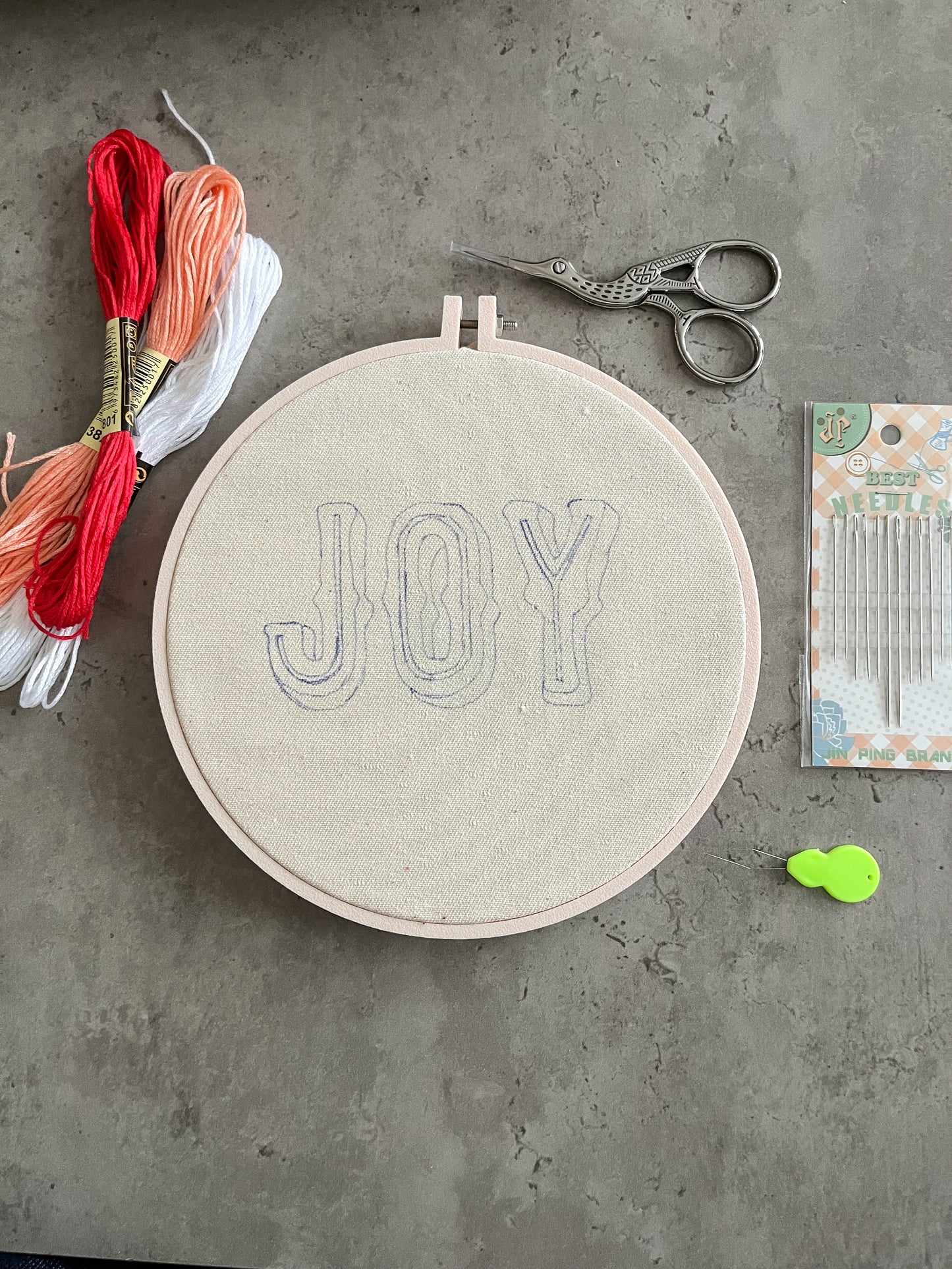 Christmas embroidery kit JOY
