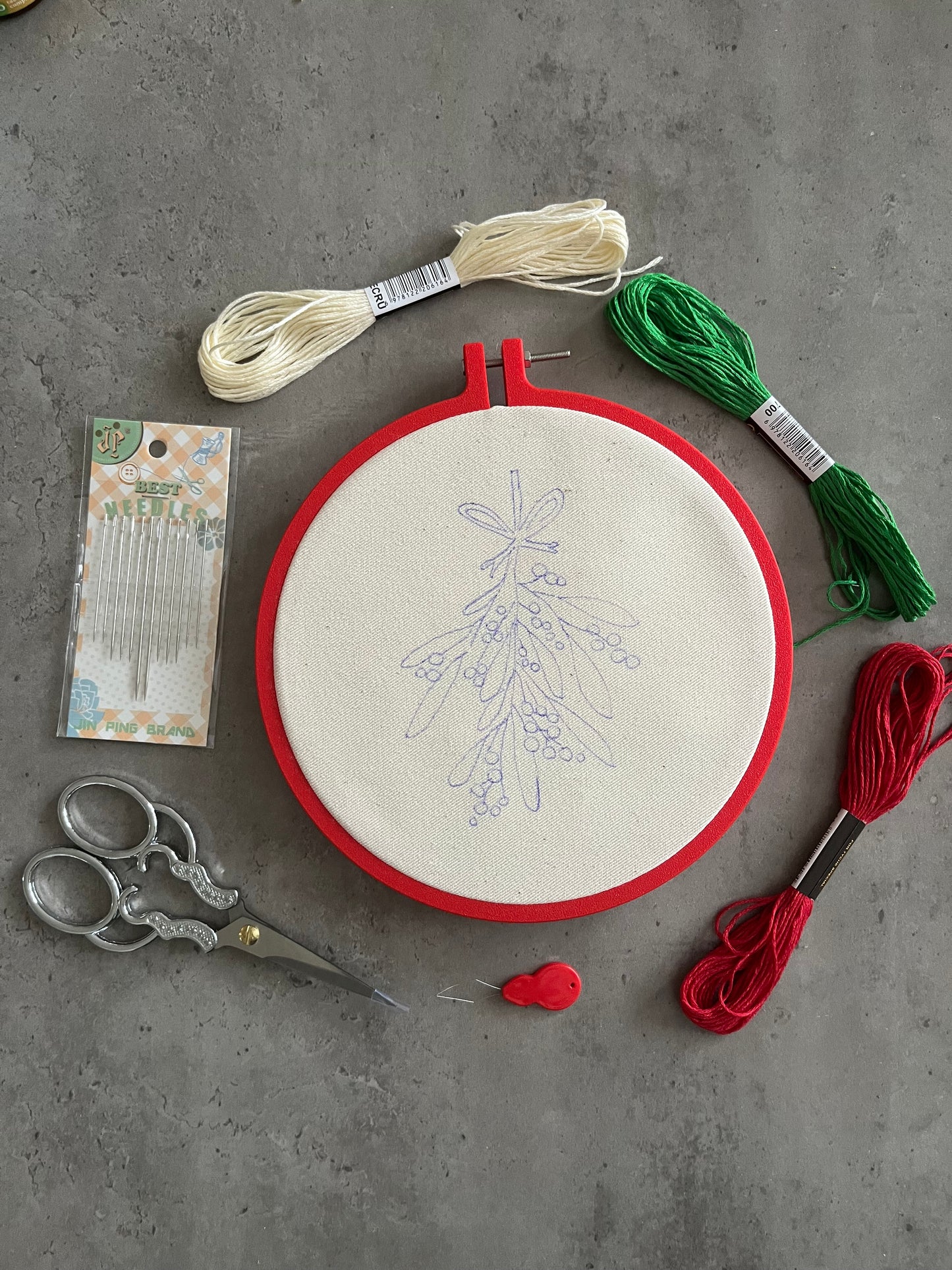 Mistletoe embroidery kit
