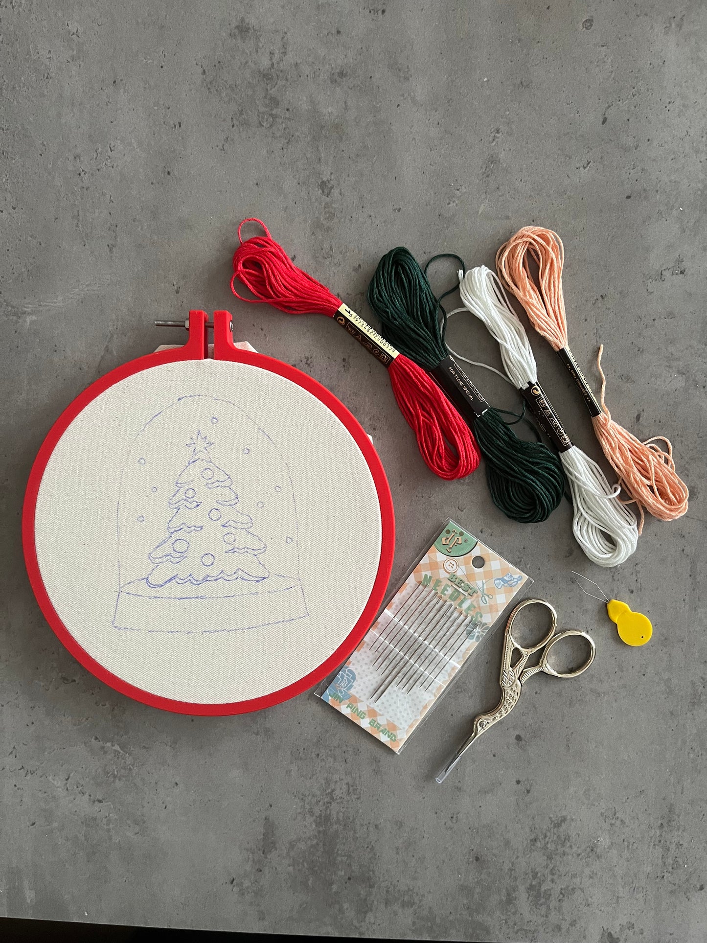 Christmas tree embroidery kit