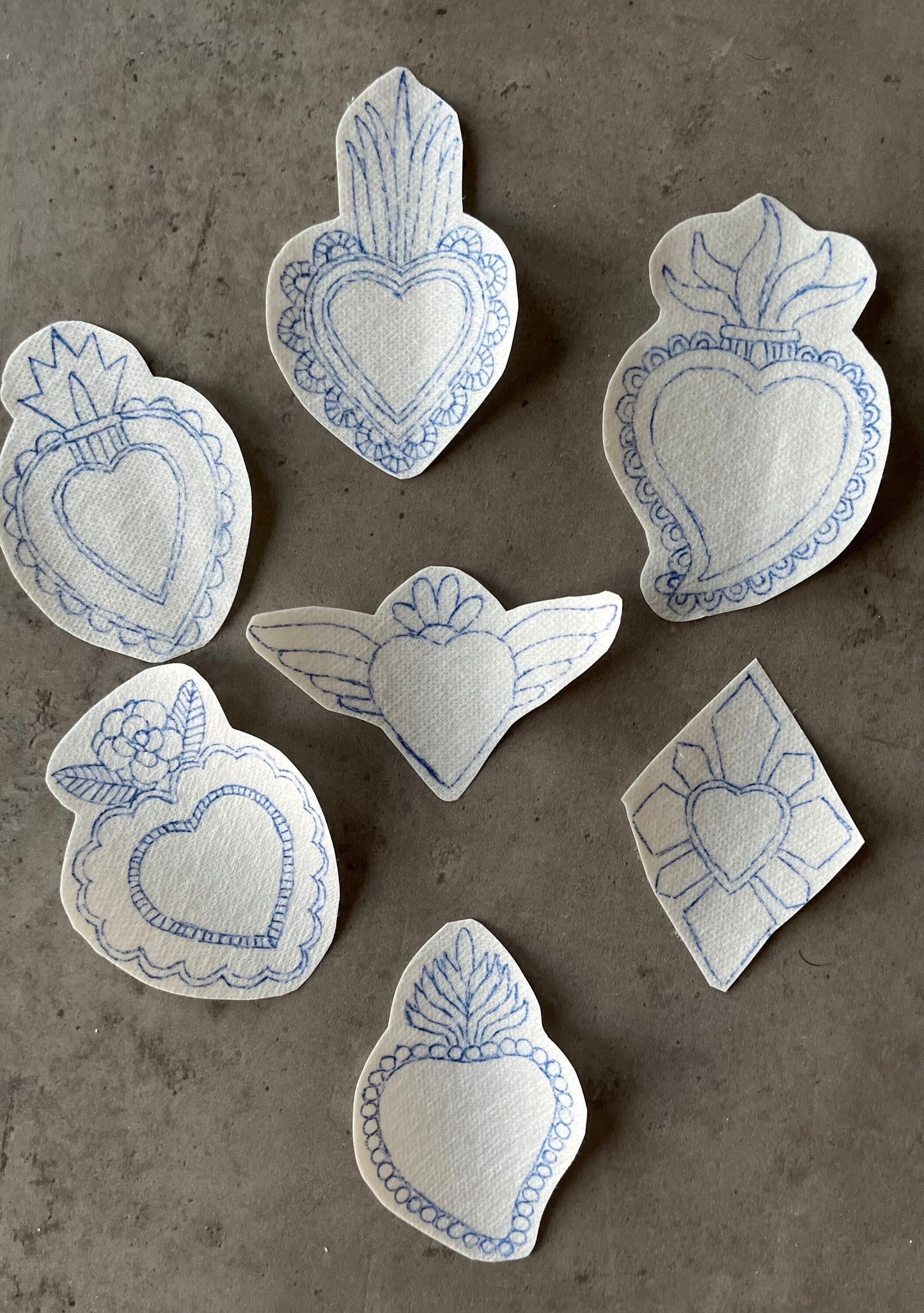 Embroidery stickers | Heart embroidery stickers| Stick and stitch embroidery | Water-soluble stickers