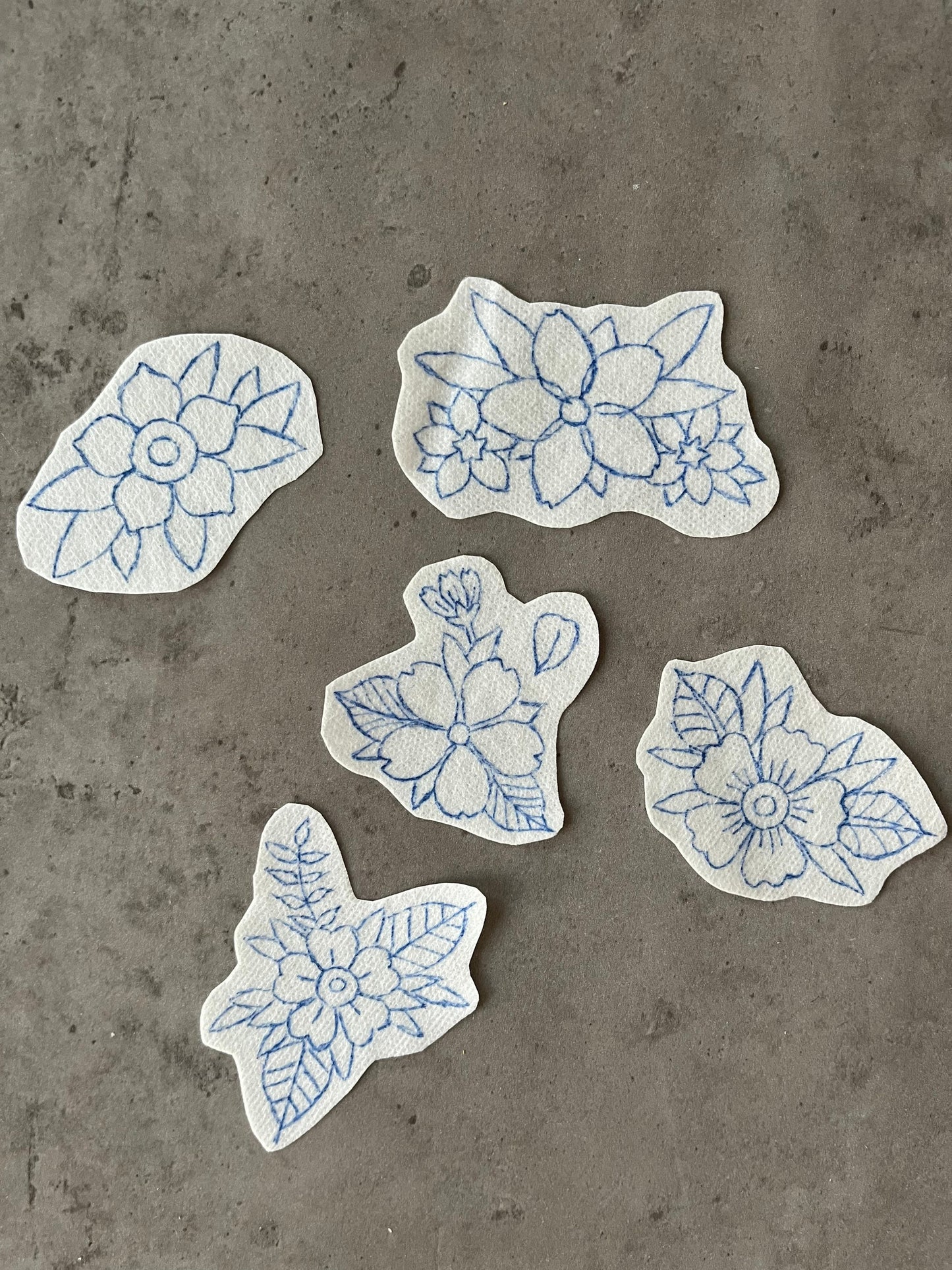 Floral Stick and Stitch stickers | Embroidery stickers |Hand embroidery stickers | Water soluble stickers