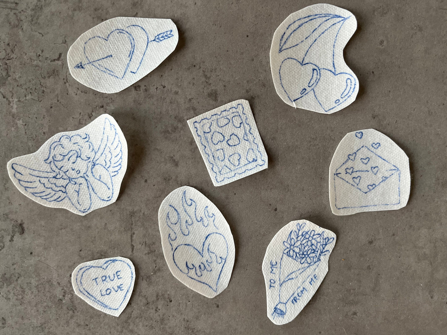 Trendy Water soluble stickers | Hand embroidery stickers | Embroidery stickers | Stick and stitch stickers