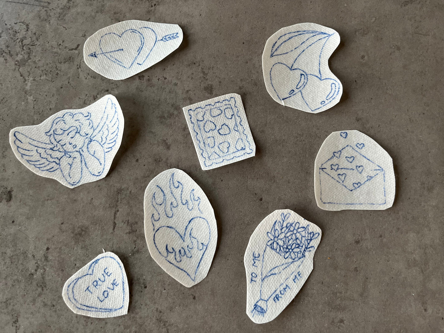 Trendy Water soluble stickers | Hand embroidery stickers | Embroidery stickers | Stick and stitch stickers