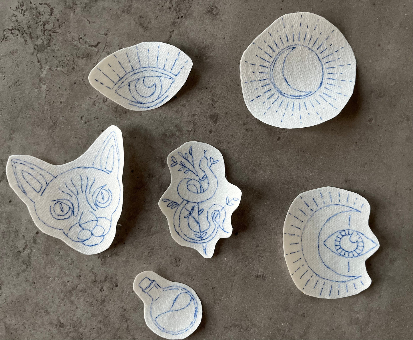Water soluble stickers | Stick and stitch stickers | Hand embroidery stickers | Embroidery stickers