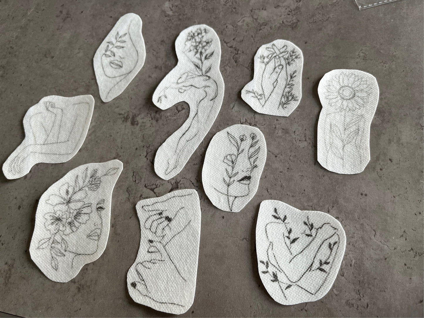 Female figures Stick and Stitch stickers | Embroidery stickers |Hand embroidery stickers | Water soluble stickers| Solvy stickers
