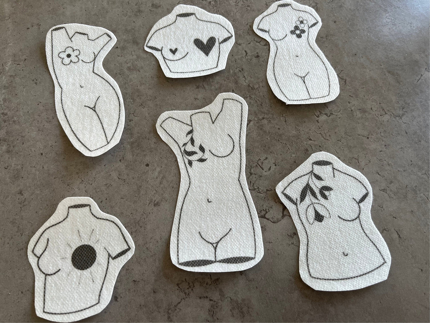 Female sculptures Stick and Stitch stickers | Embroidery stickers |Hand embroidery stickers | Water soluble stickers| Solvy stickers