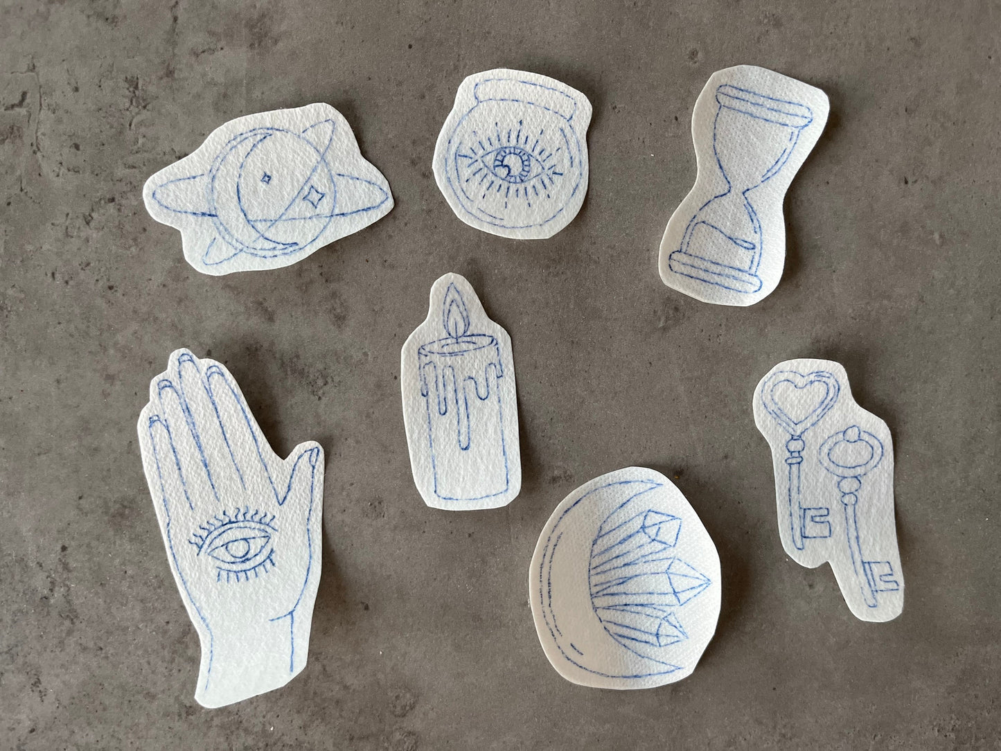 Water soluble stickers | Embroidery stickers | Hand embroidery stickers | Stick and stitch stickers