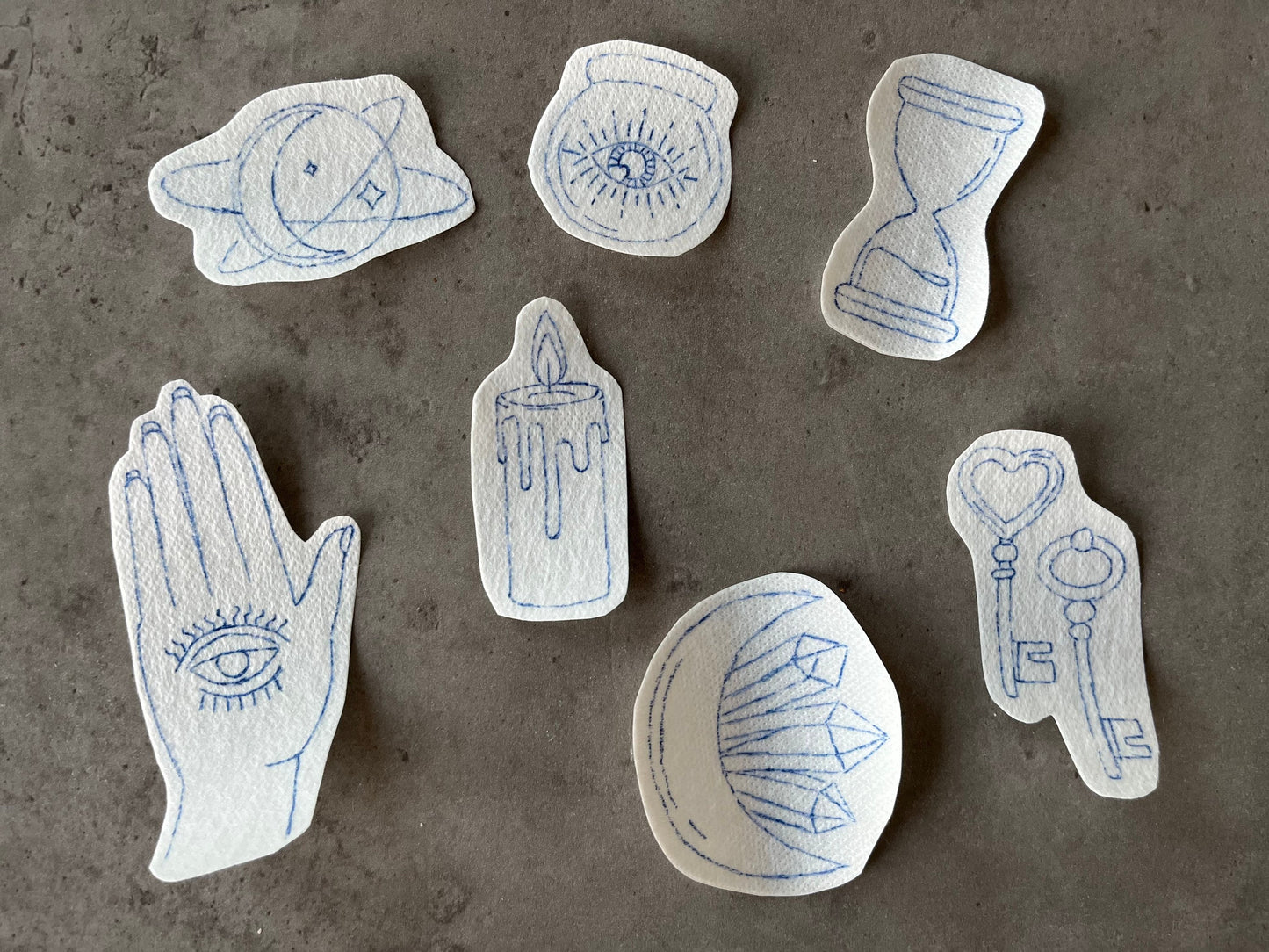 Water soluble stickers | Embroidery stickers | Hand embroidery stickers | Stick and stitch stickers