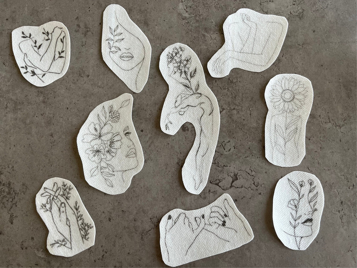 Female figures Stick and Stitch stickers | Embroidery stickers |Hand embroidery stickers | Water soluble stickers| Solvy stickers