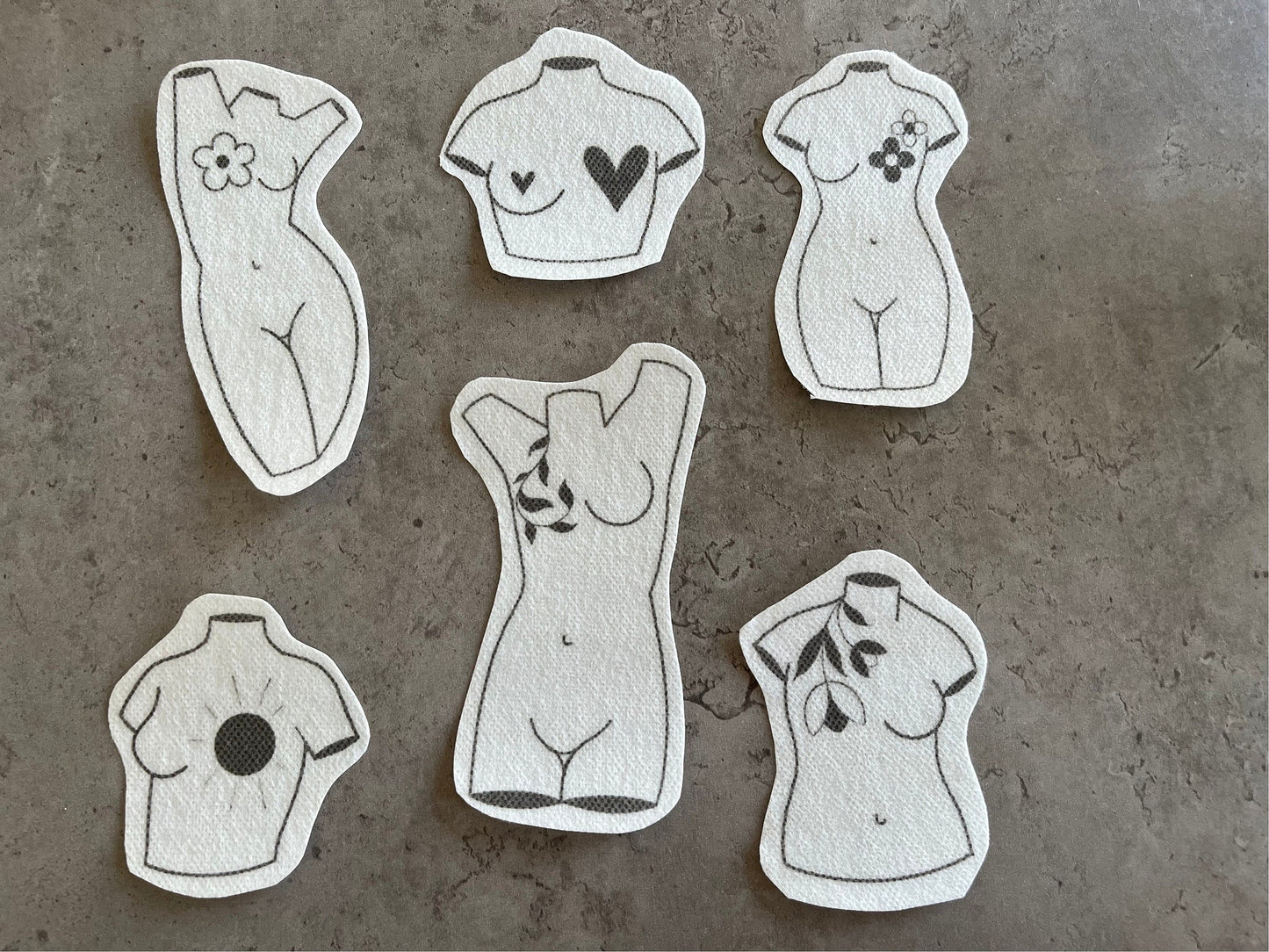 Female sculptures Stick and Stitch stickers | Embroidery stickers |Hand embroidery stickers | Water soluble stickers| Solvy stickers