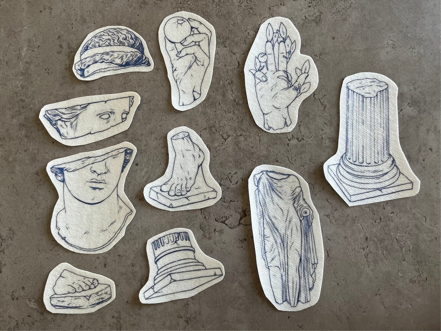 Statues Embroidery stickers | stick and stitch stickers | Embroidery pattern | Embroidery designs | Water soluble stickers