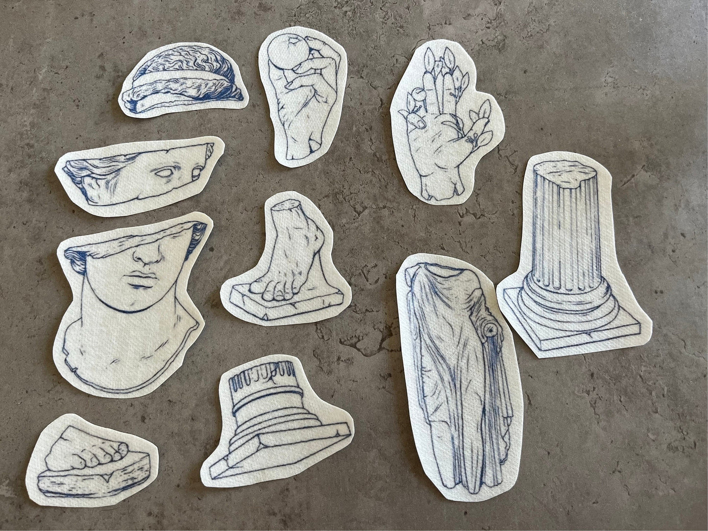 Statues Embroidery stickers | stick and stitch stickers | Embroidery pattern | Embroidery designs | Water soluble stickers