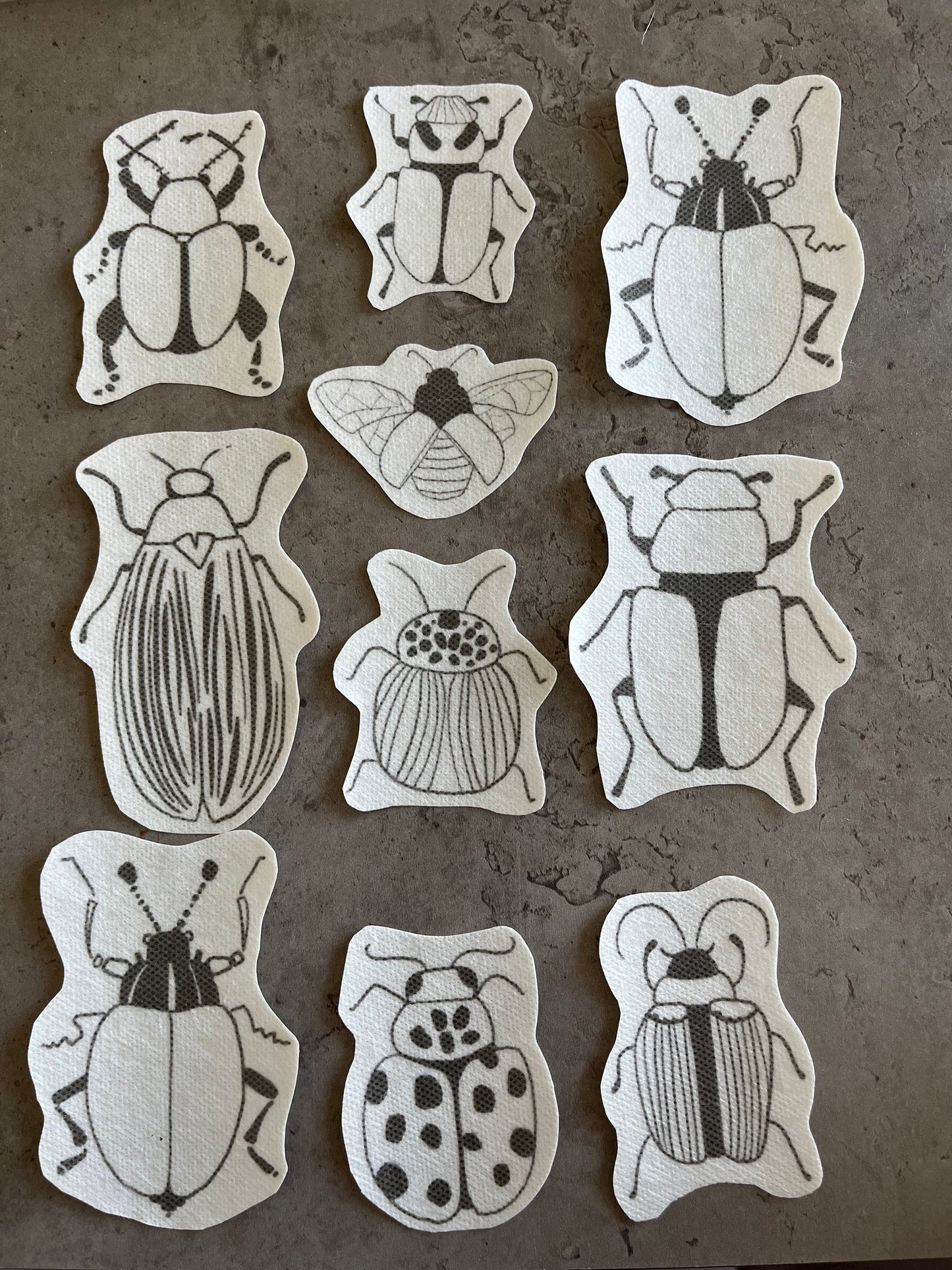 Beatles and bugs Embroidery stickers | Hand embroidery stickers| Stick and stitch embroidery | Water-soluble stickers