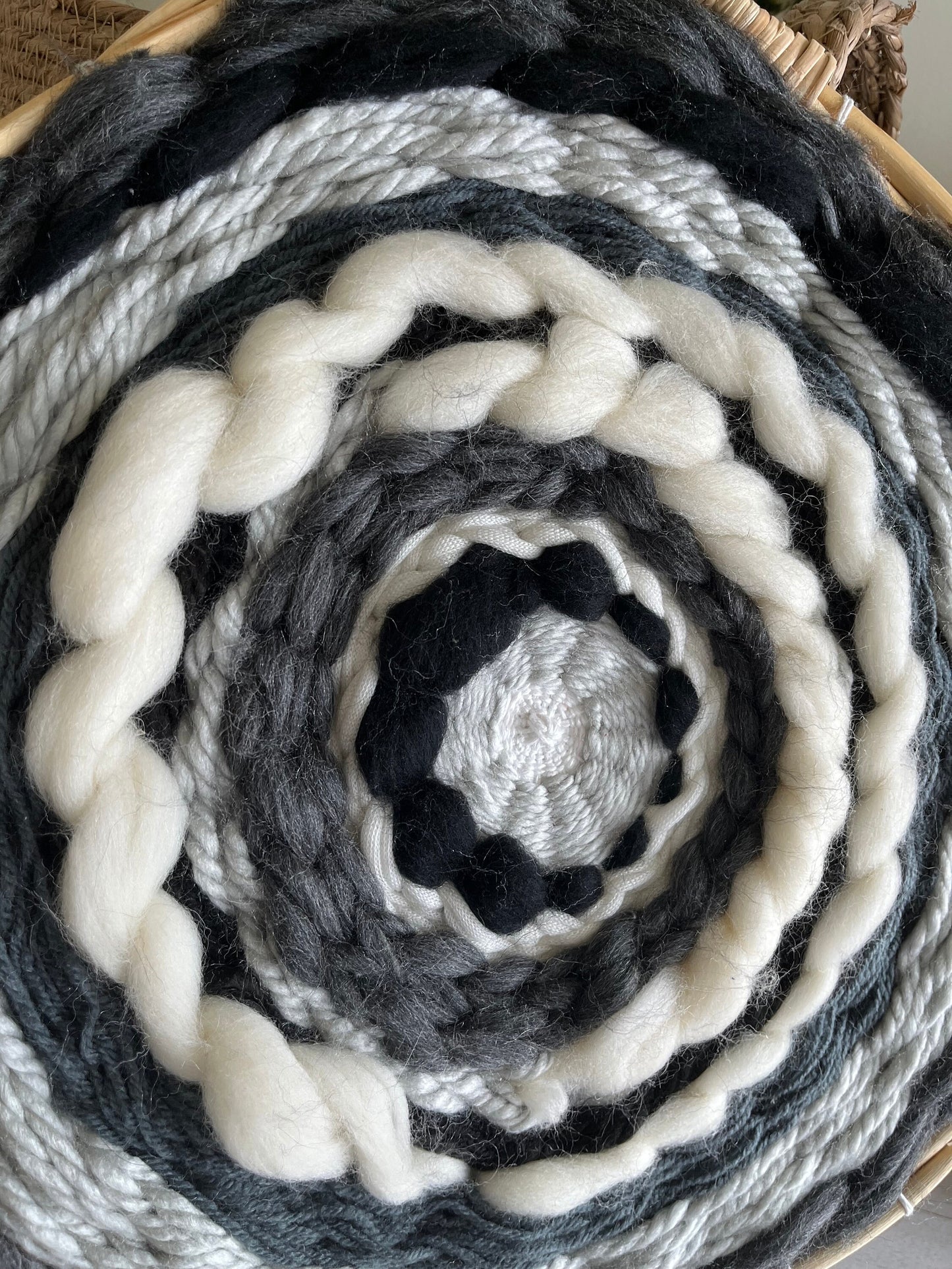 Handmade Black and white Circular Weaving | Wall Art Decor | Circular woven wall art | Home Gift