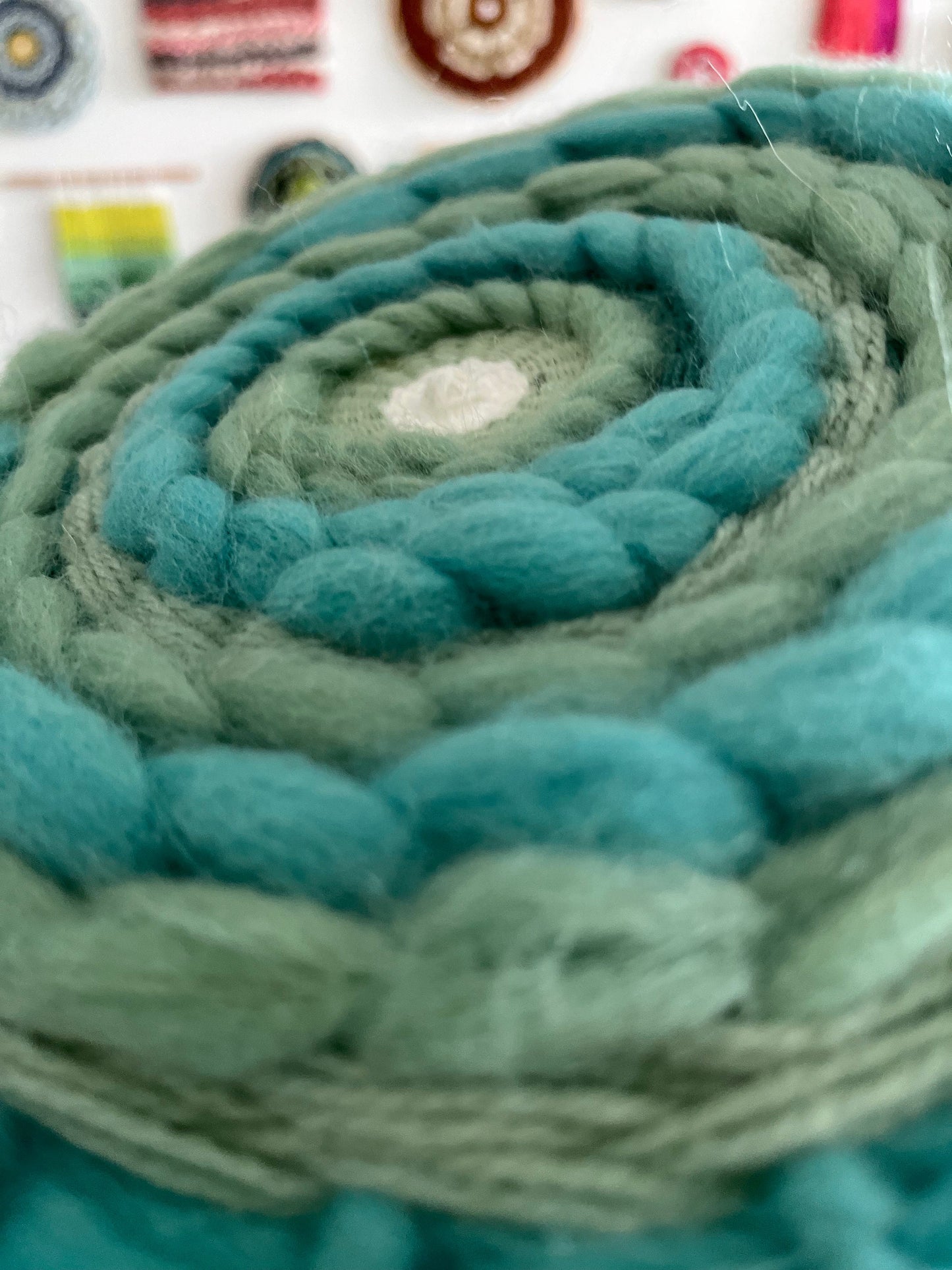 Handmade Mint Circular Weaving | Wall Art Decor