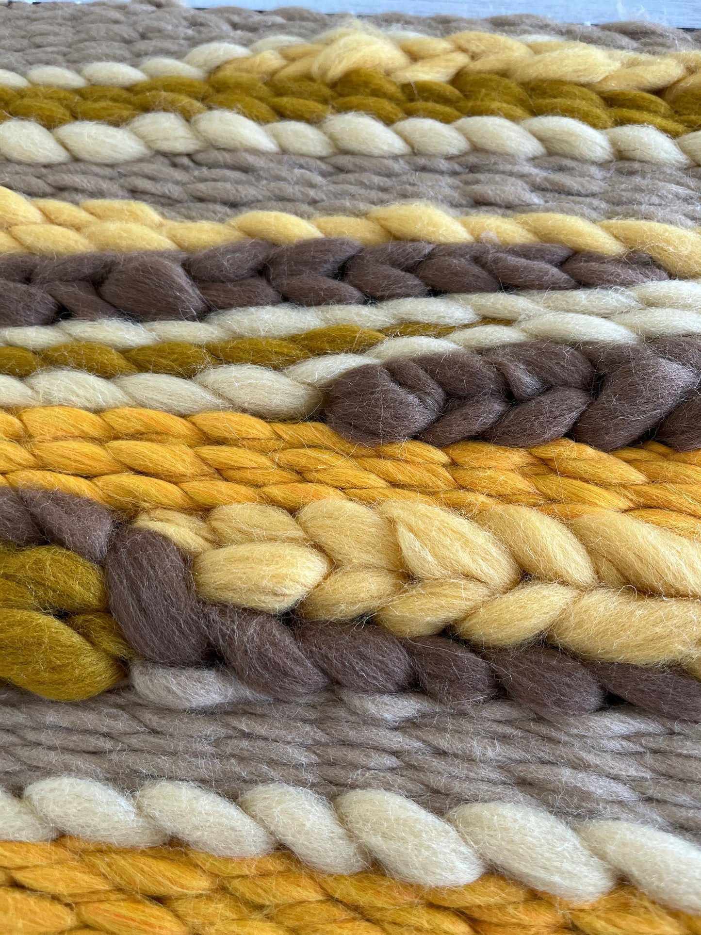 Yellow hand made weaving | Square weaving | Fiber art | Wall decor |