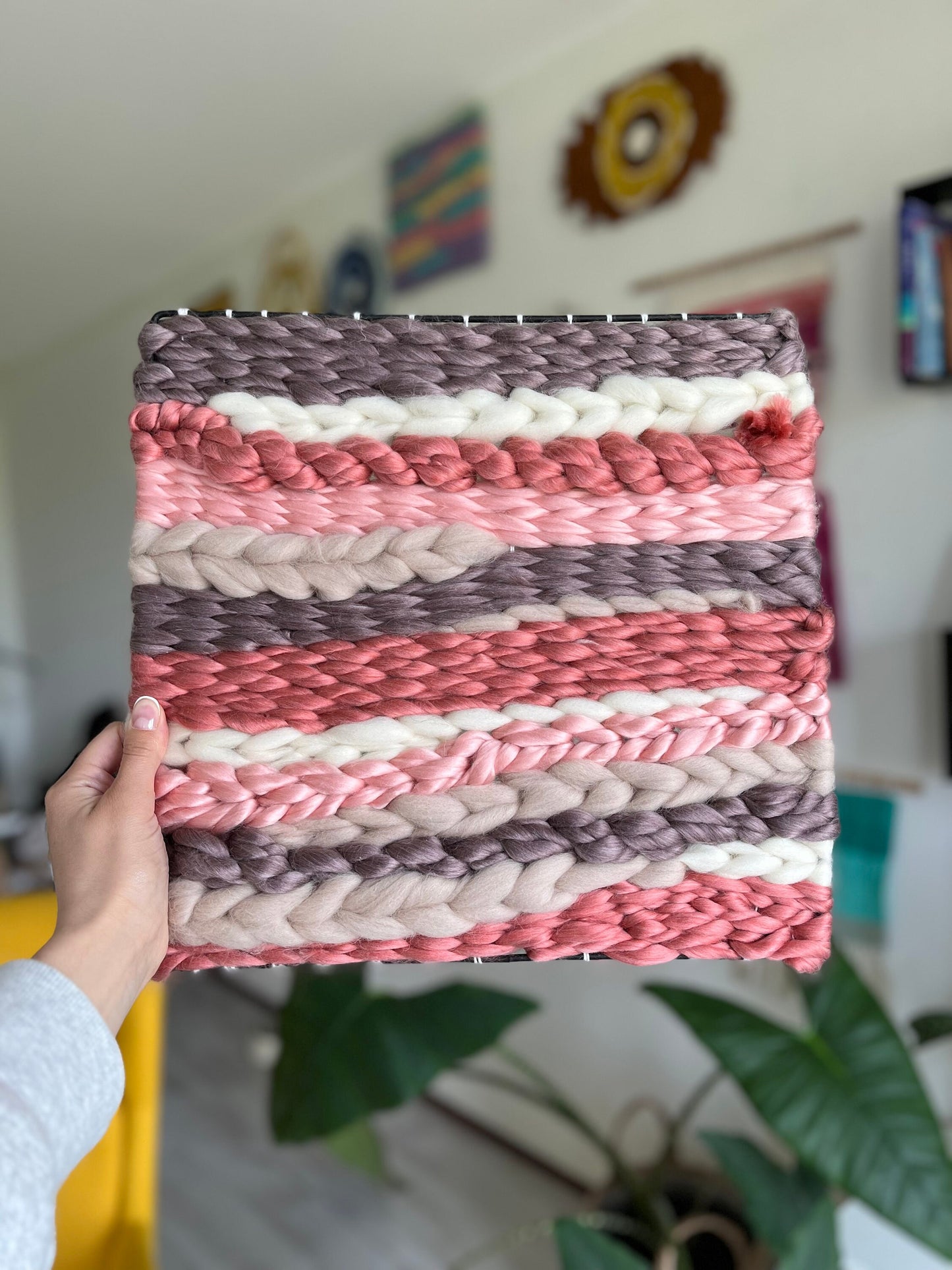 Pink weaving | Handmade weaving | Waving tapestry | Wall decor