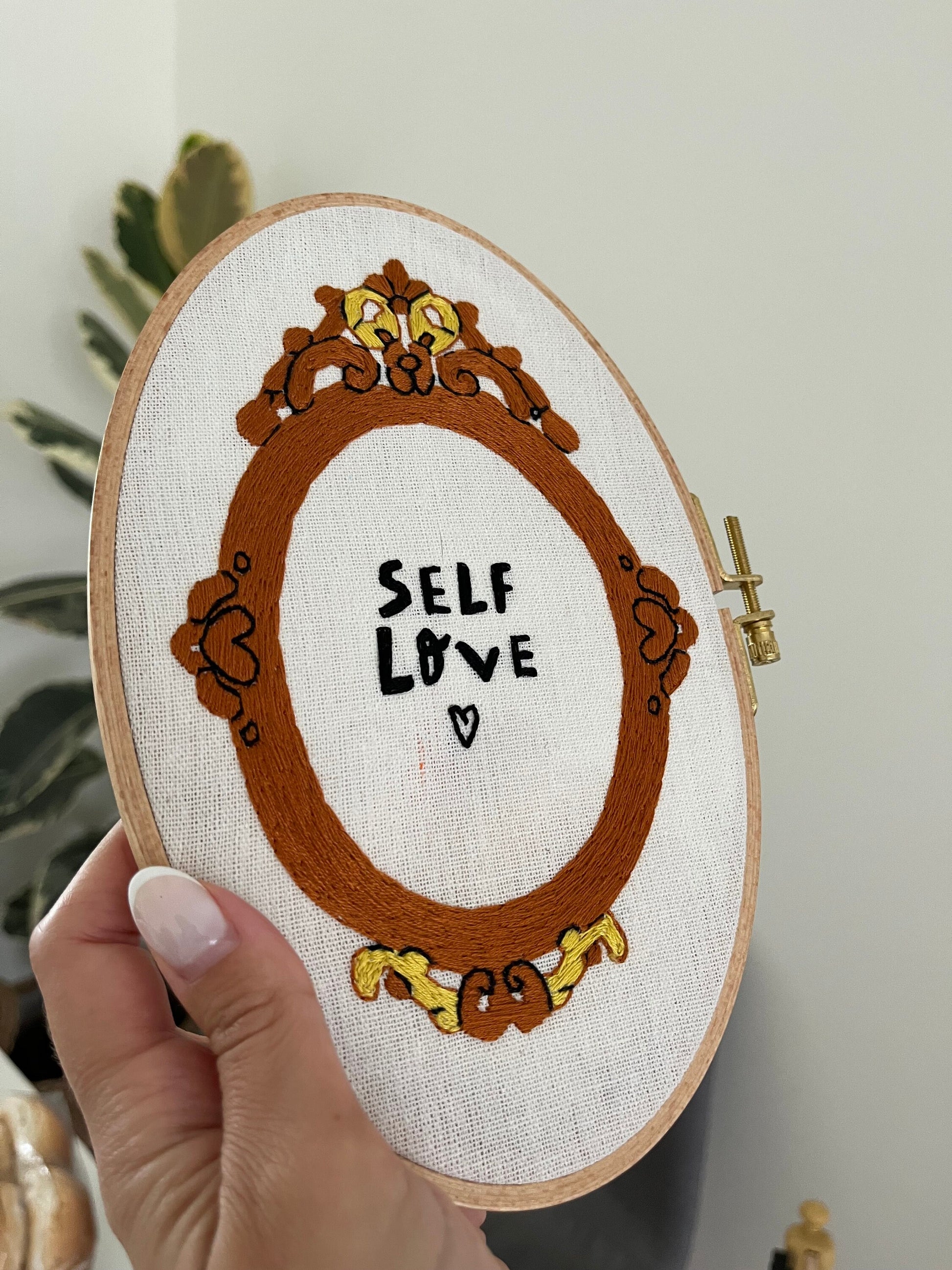 Hand embroidered hoop ideal for wall hanging