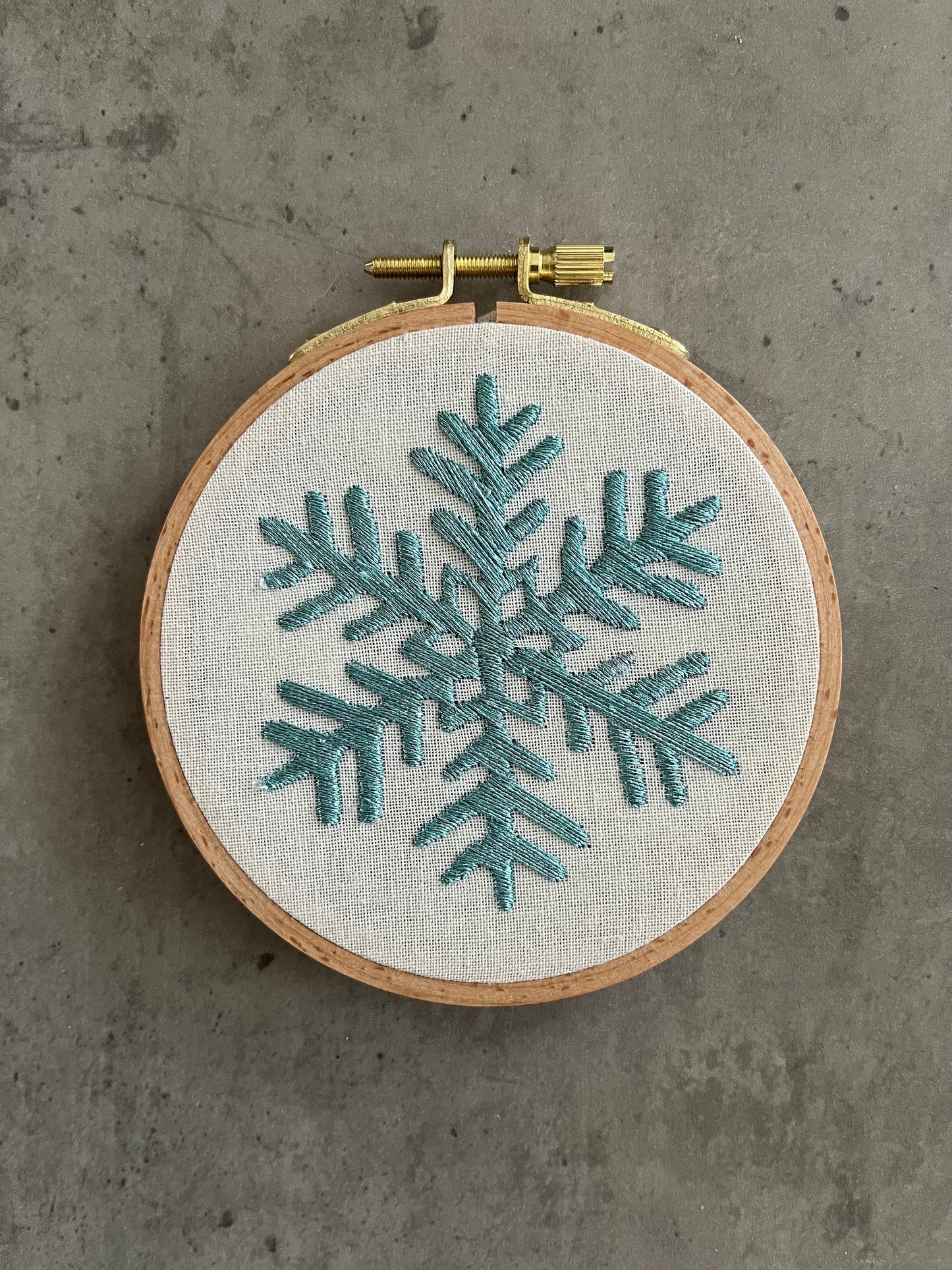 Snowflake  Embroidered |Christmas Hoop Holiday Wall Decor| Hand embroidered Mistletoe Gift | Hand-Embroidered