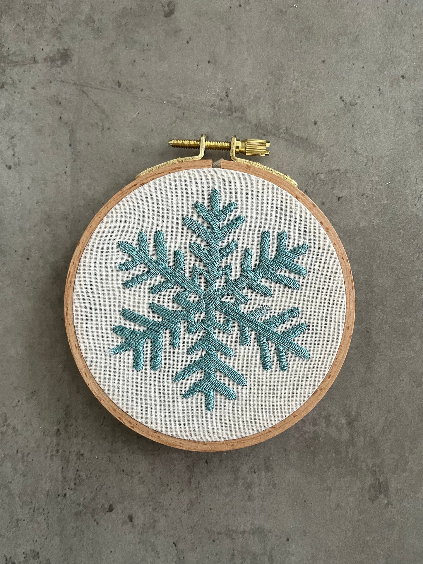 Snowflake  Embroidered |Christmas Hoop Holiday Wall Decor| Hand embroidered Mistletoe Gift | Hand-Embroidered