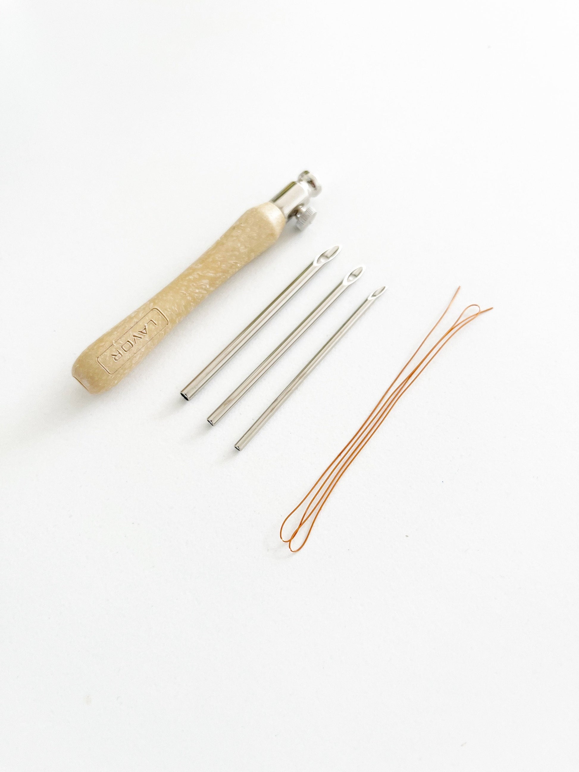 Punch needle adjustable with threader