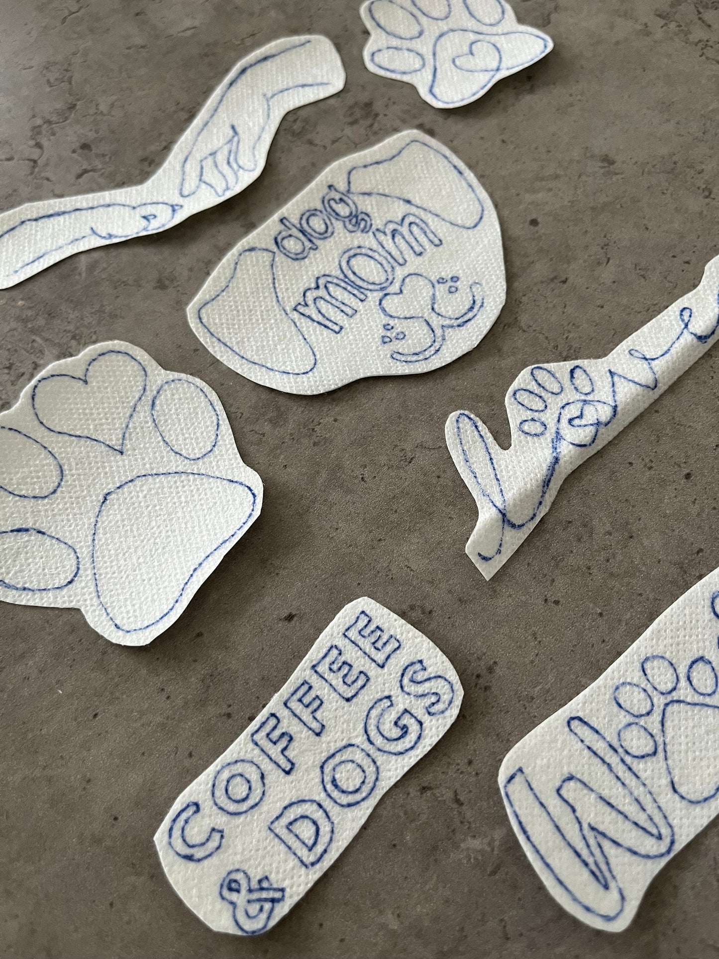 Dog Embroidery stickers | Hand embroidery stickers| Stick and stitch embroidery | Water-soluble stickers