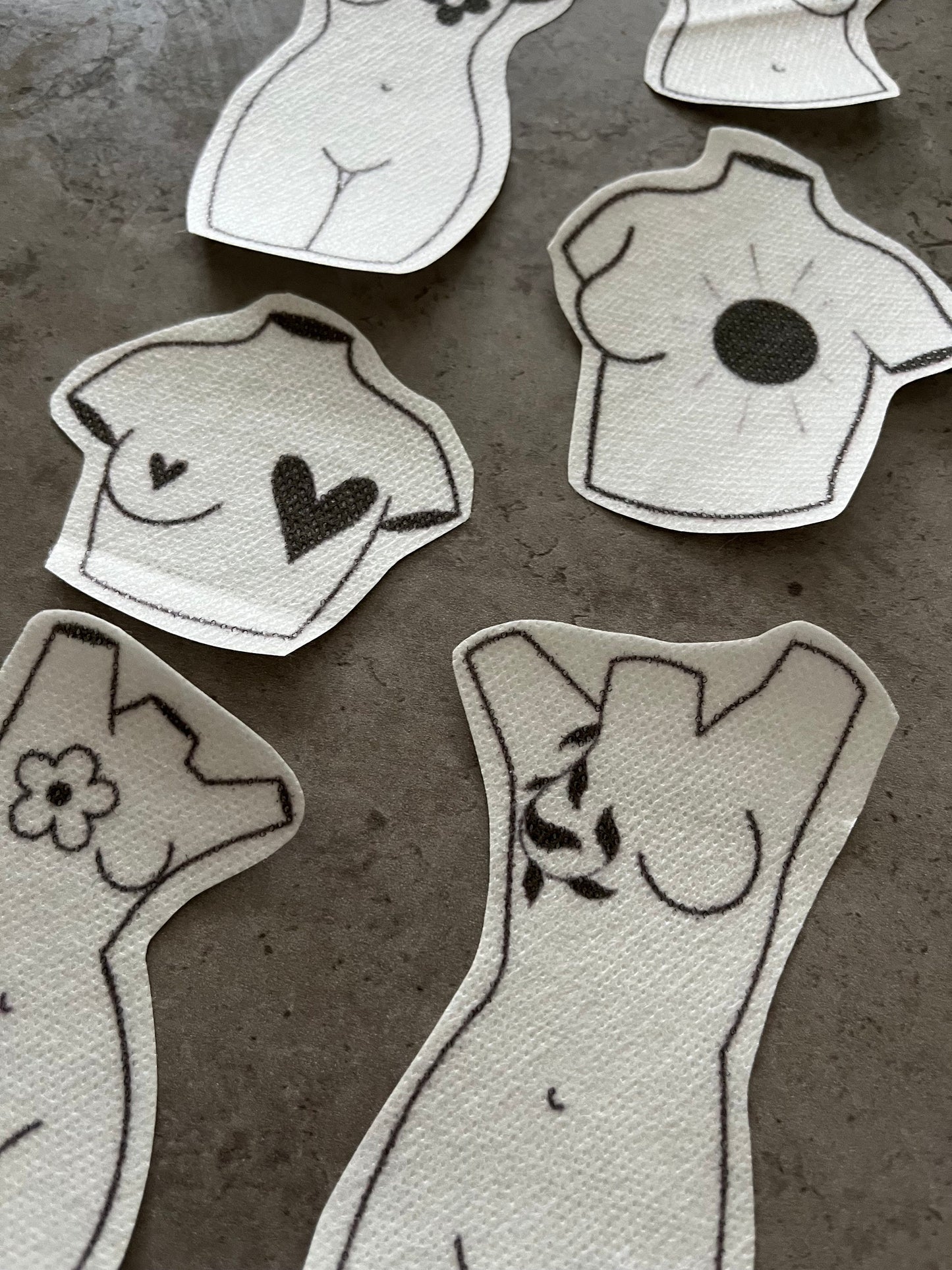 Female sculptures Stick and Stitch stickers | Embroidery stickers |Hand embroidery stickers | Water soluble stickers| Solvy stickers