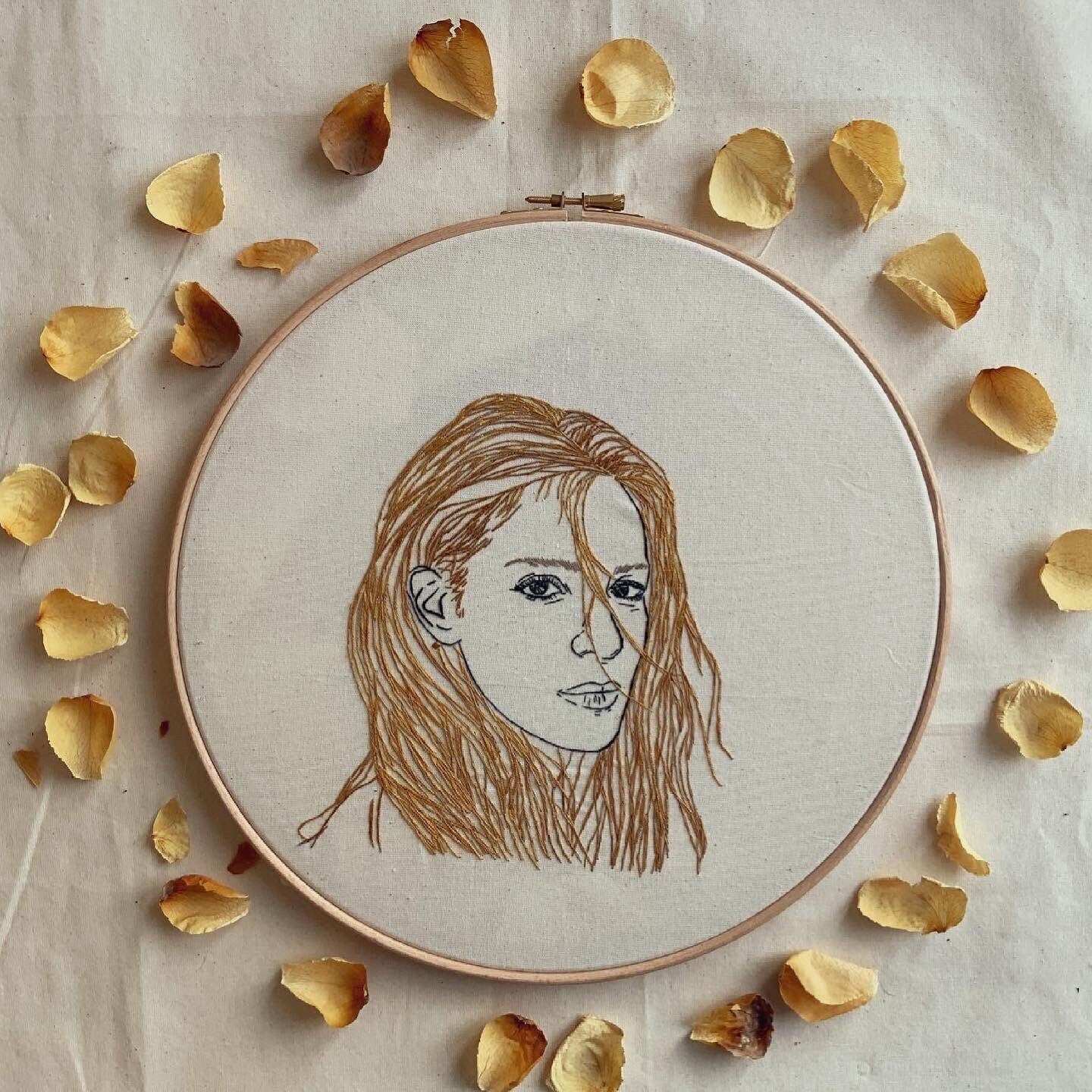 Hand embroidered poartrait, hand embroidery , wall decor, wall hanging