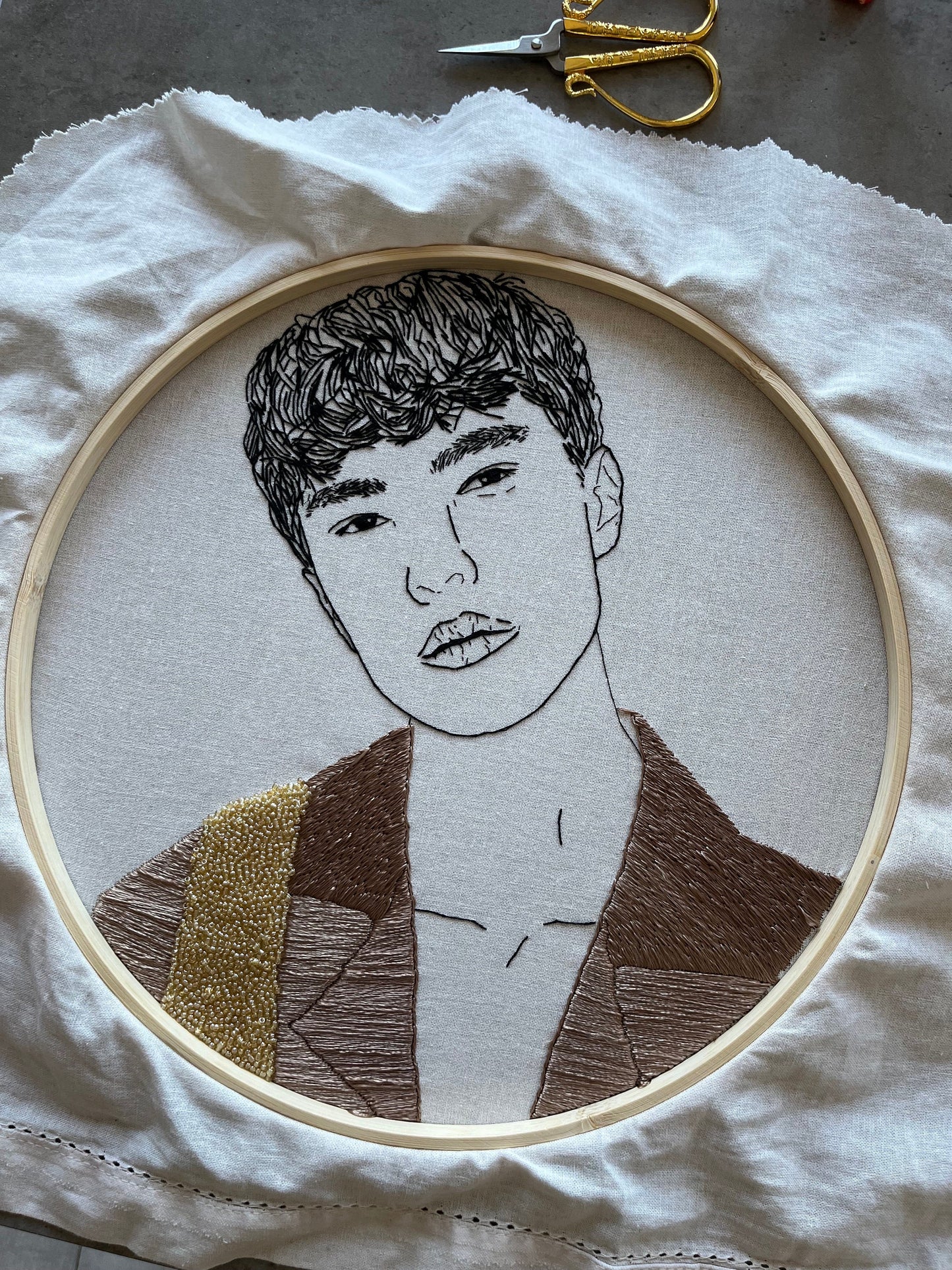 Custom Hand Embroidered Portrait | Hand embroidery art | Customised gift embroidered