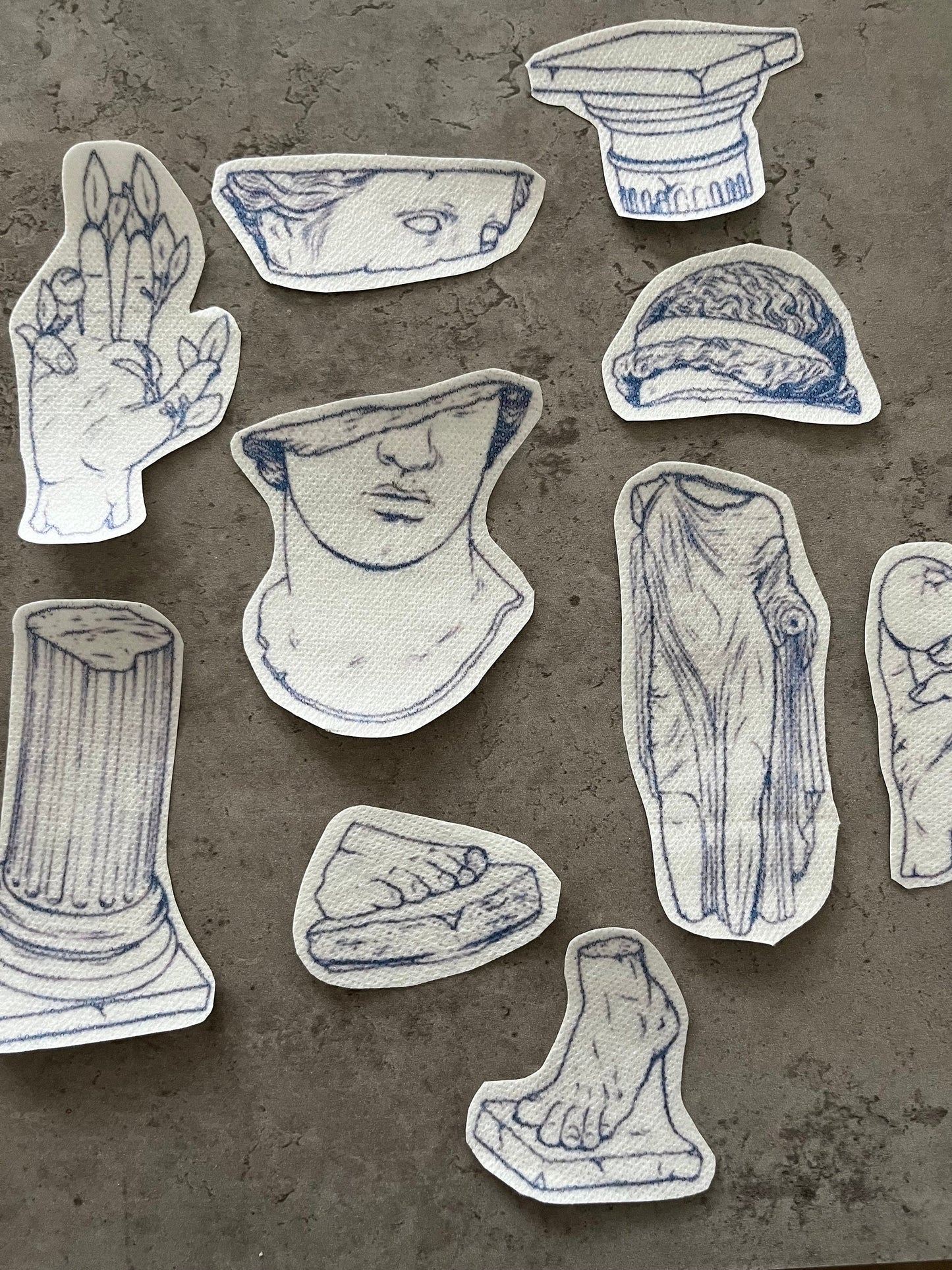 Statues Embroidery stickers | stick and stitch stickers | Embroidery pattern | Embroidery designs | Water soluble stickers