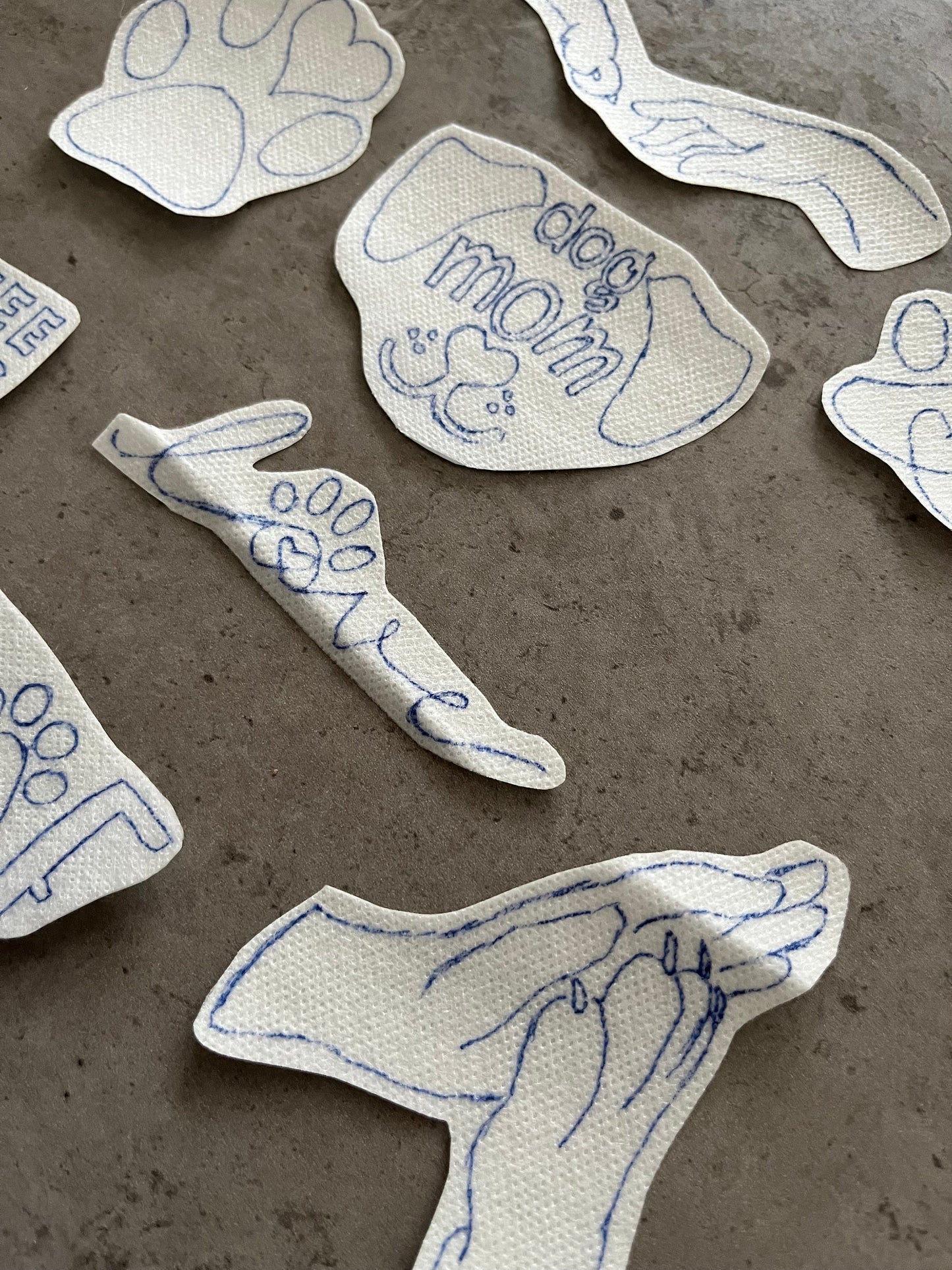 Dog Embroidery stickers | Hand embroidery stickers| Stick and stitch embroidery | Water-soluble stickers